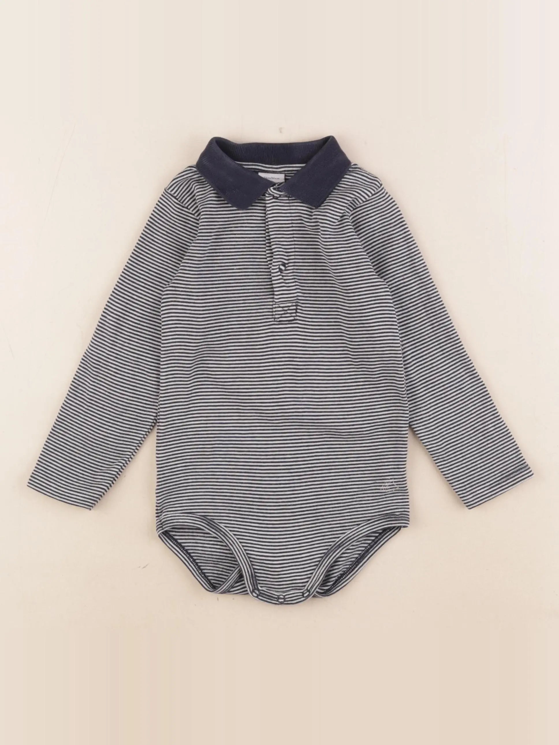 Petit Bateau - body à col bleu - 24 mois