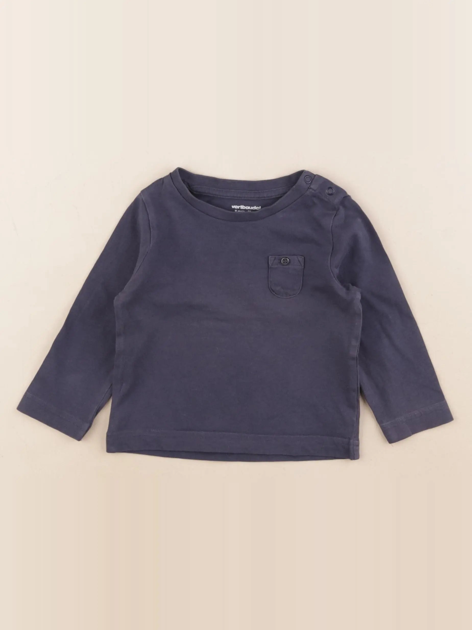 Vertbaudet - tee-shirt bleu - 9 mois