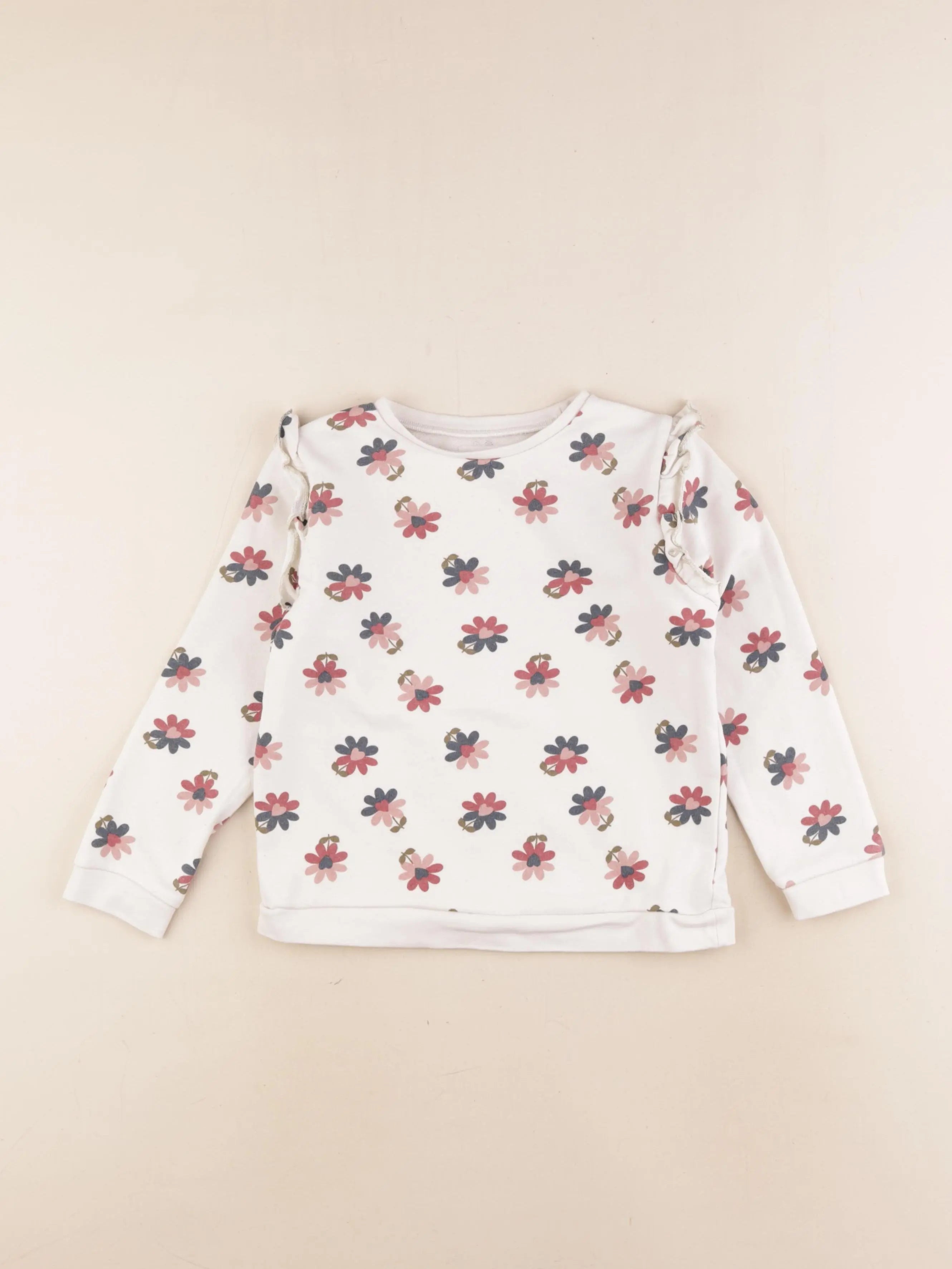 Vertbaudet - sweat blanc - 6 ans