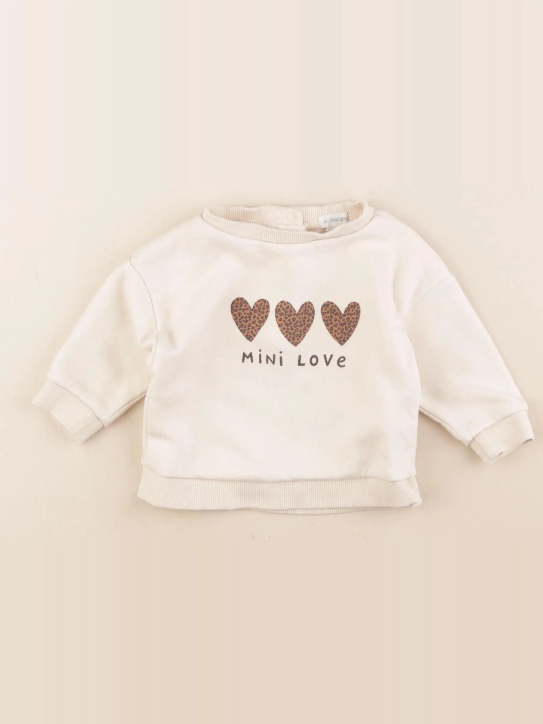 Vertbaudet - sweat beige - 6 mois