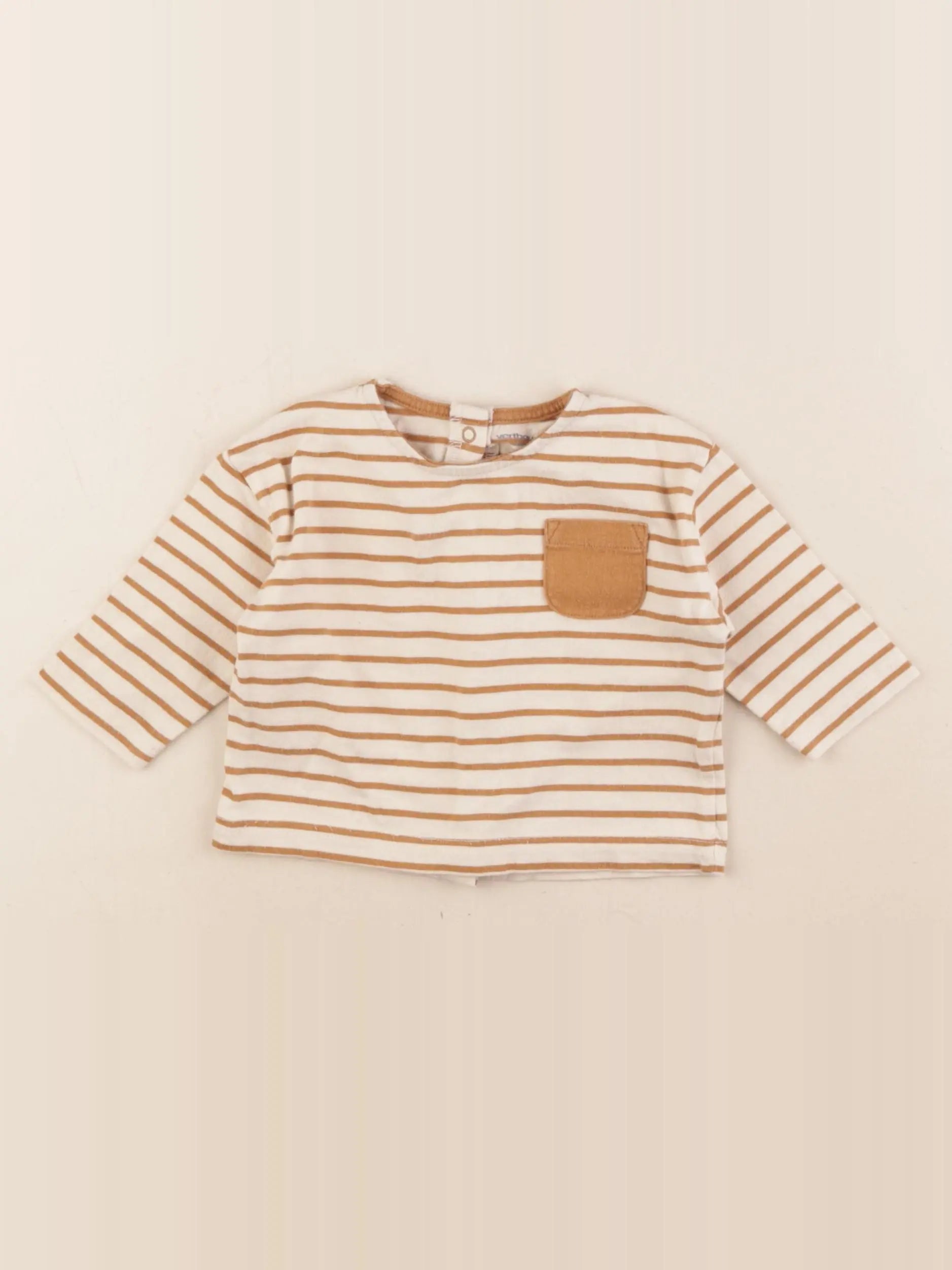 Vertbaudet - tee-shirt marron - 6 mois