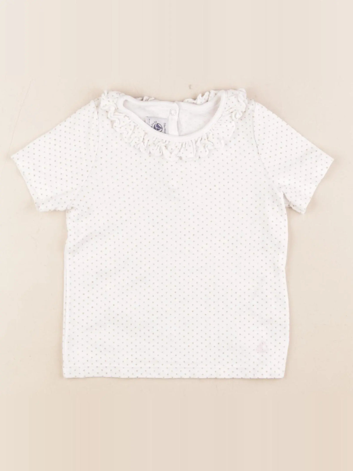 Petit Bateau - tee-shirt blanc, or - 24 mois