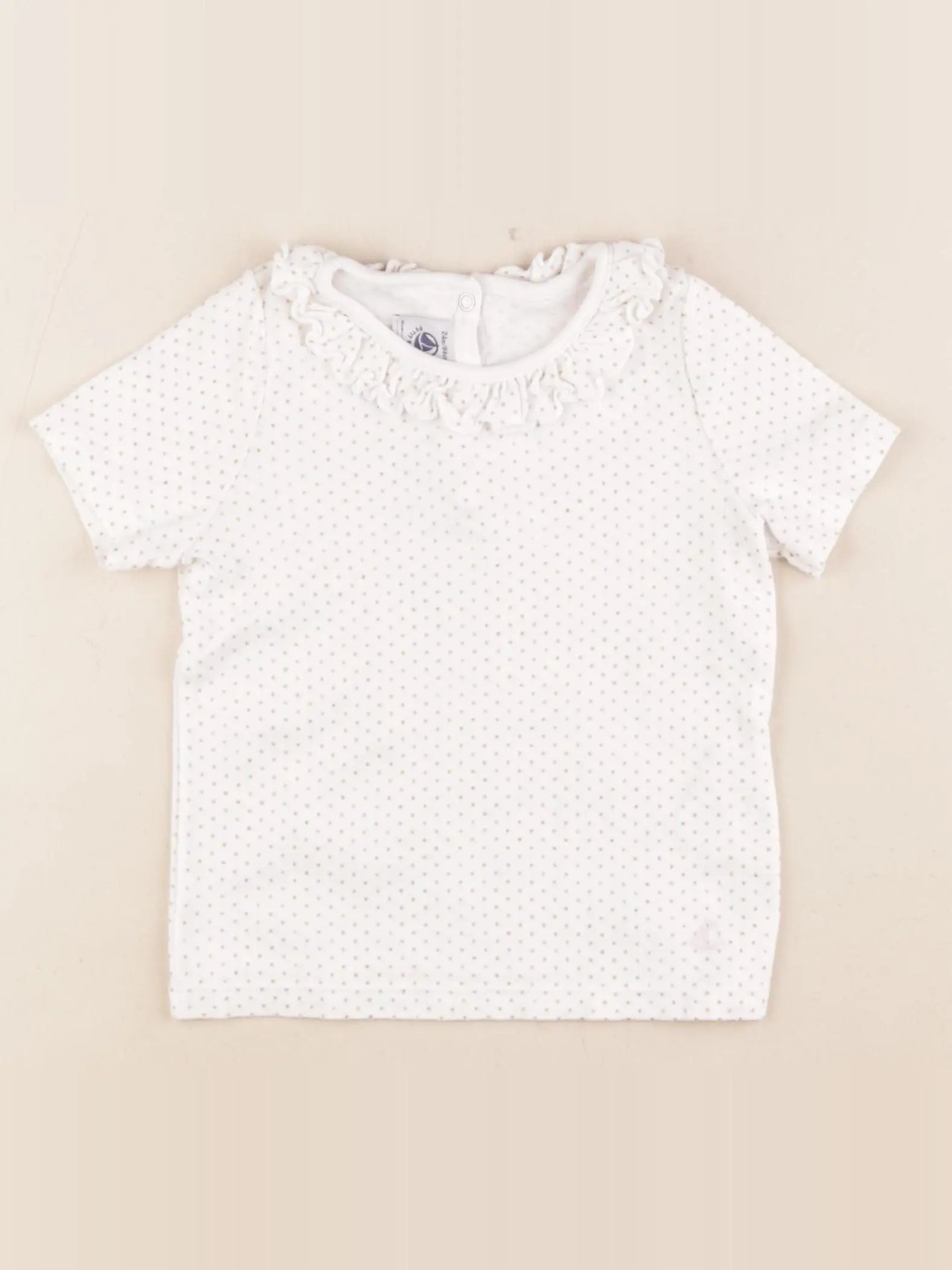 Petit Bateau - tee-shirt blanc, or - 24 mois