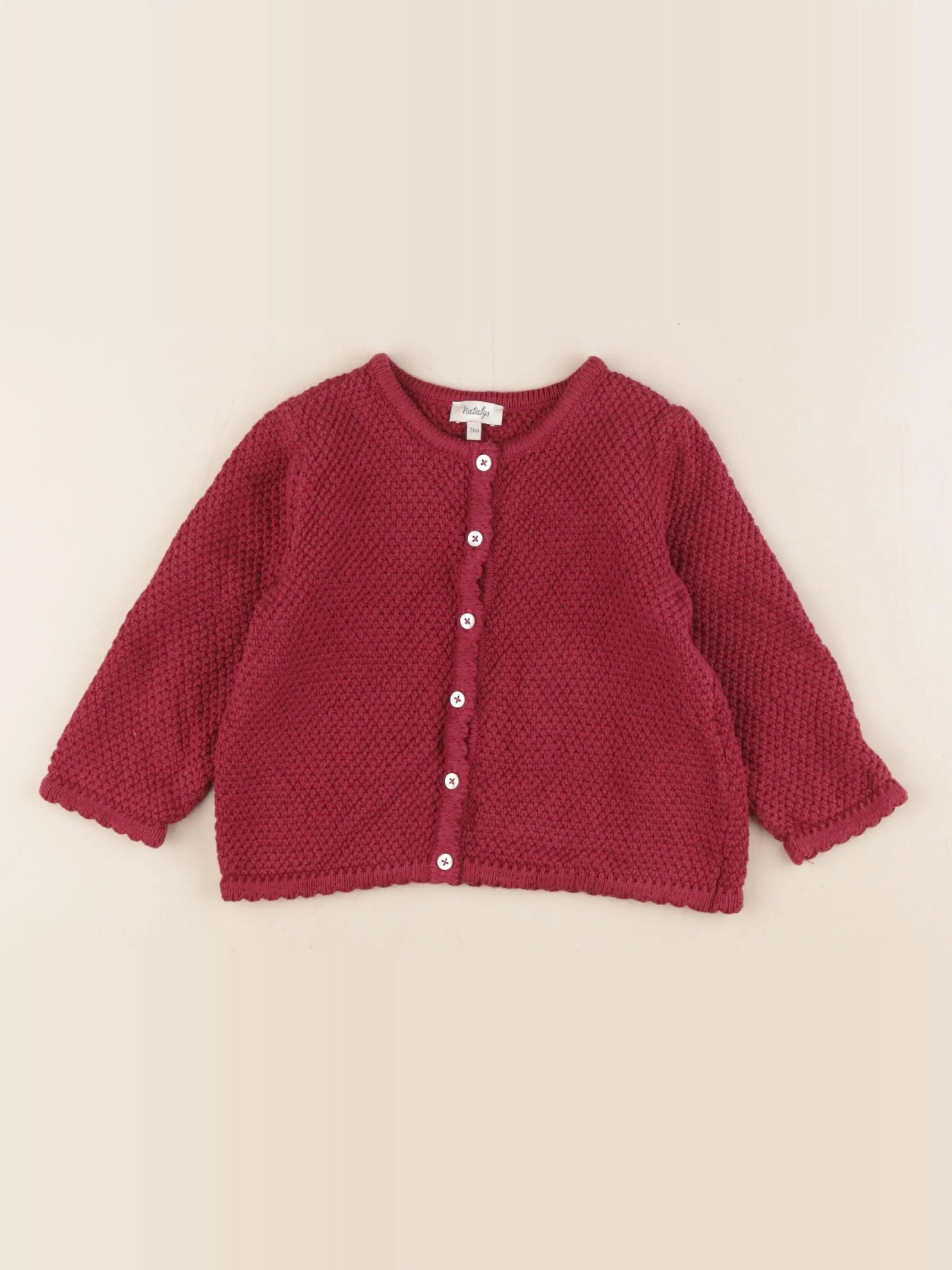 Natalys - gilet rouge - 24 mois