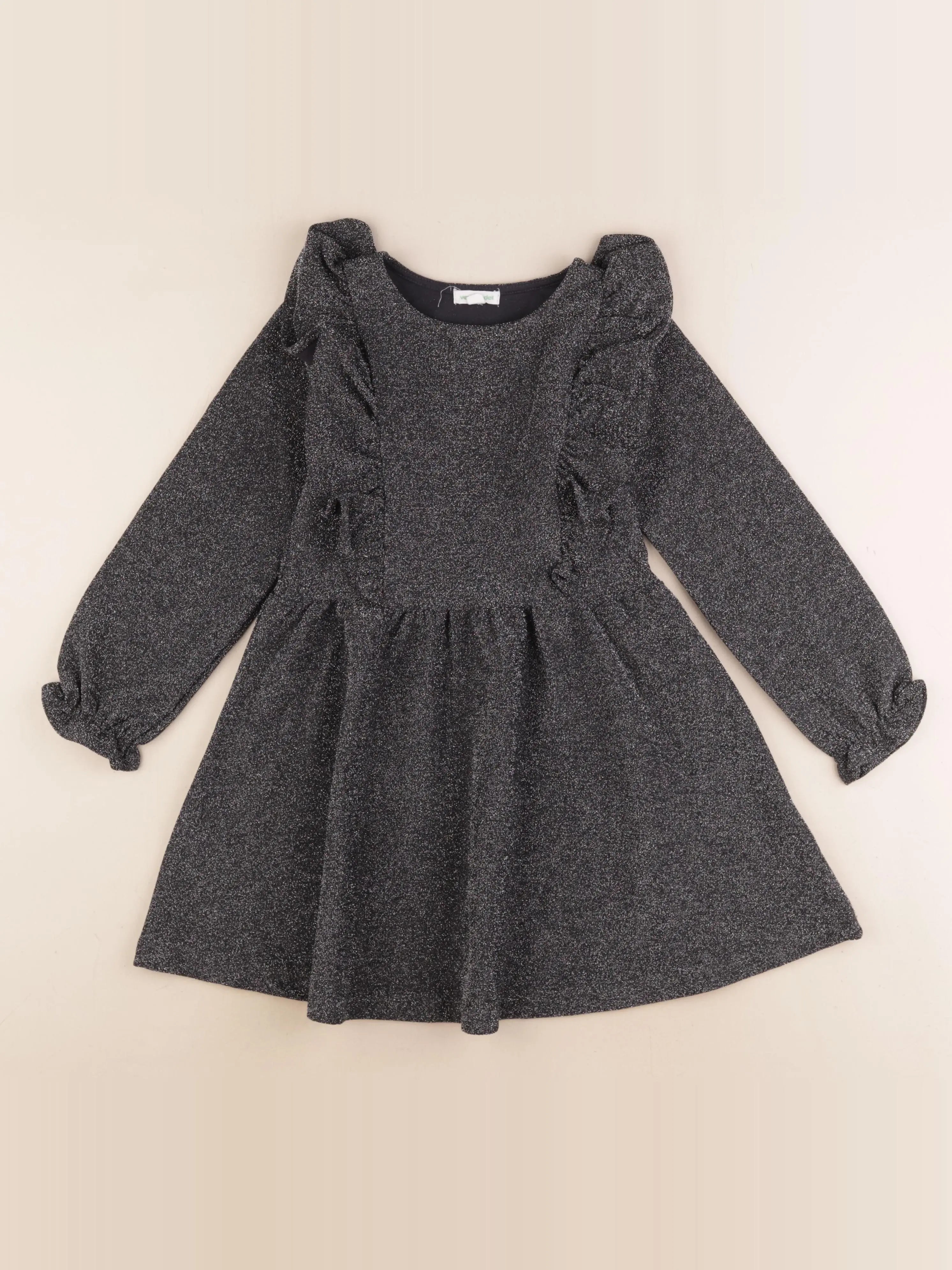 Vertbaudet - robe noir, argent - 6 ans