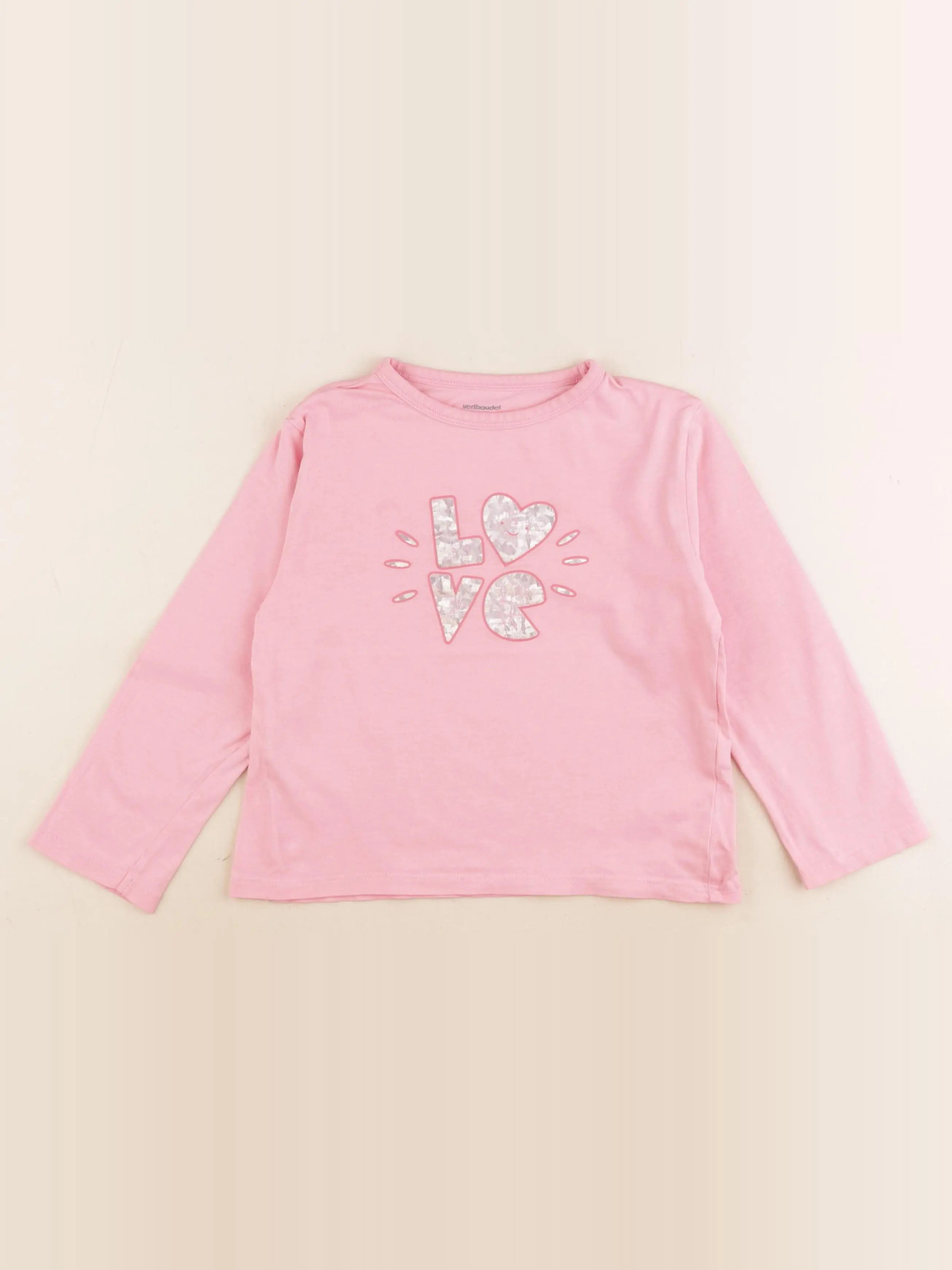 Vertbaudet - tee-shirt rose - 6 ans
