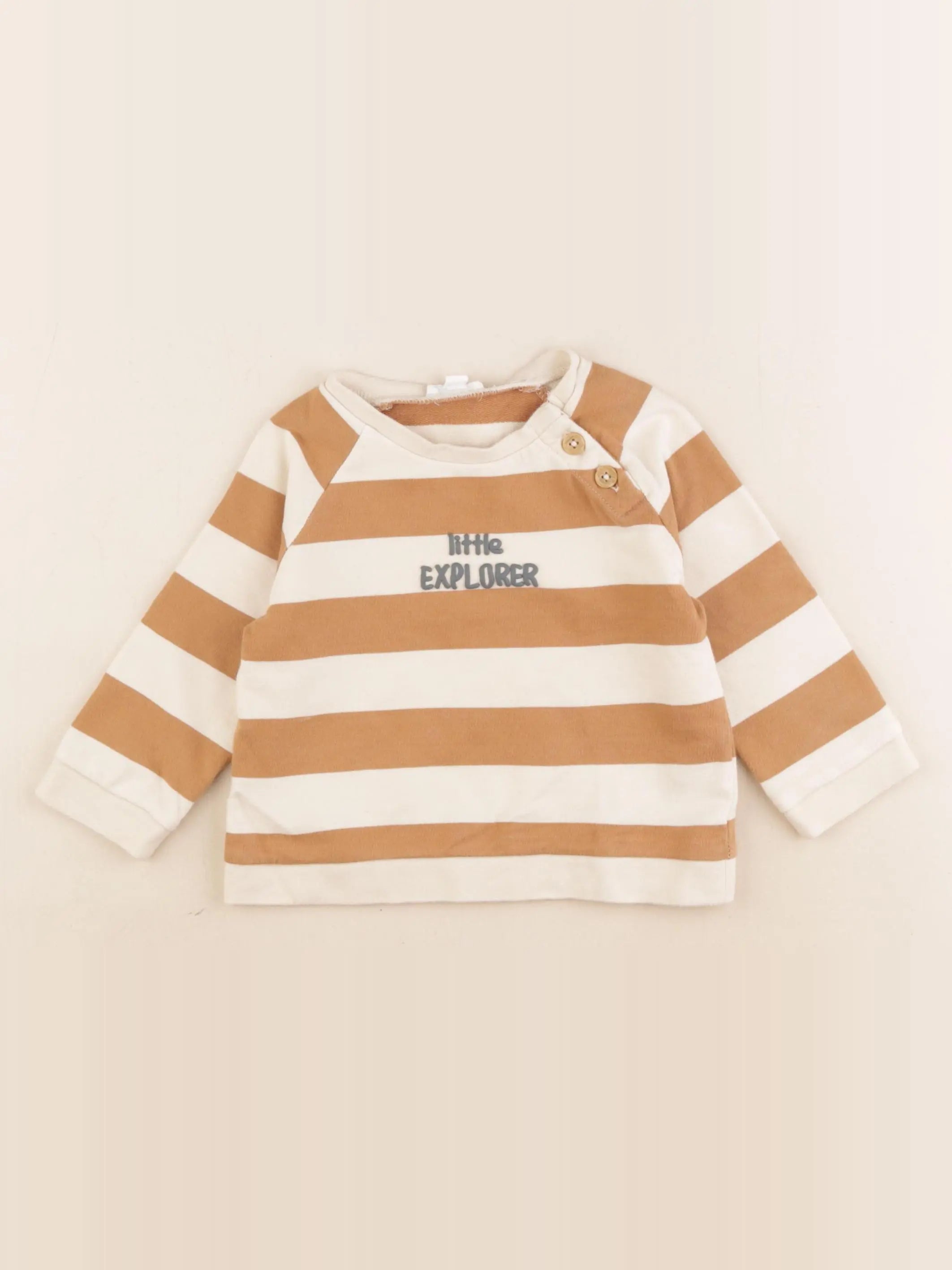 Vertbaudet - sweat marron - 18 mois