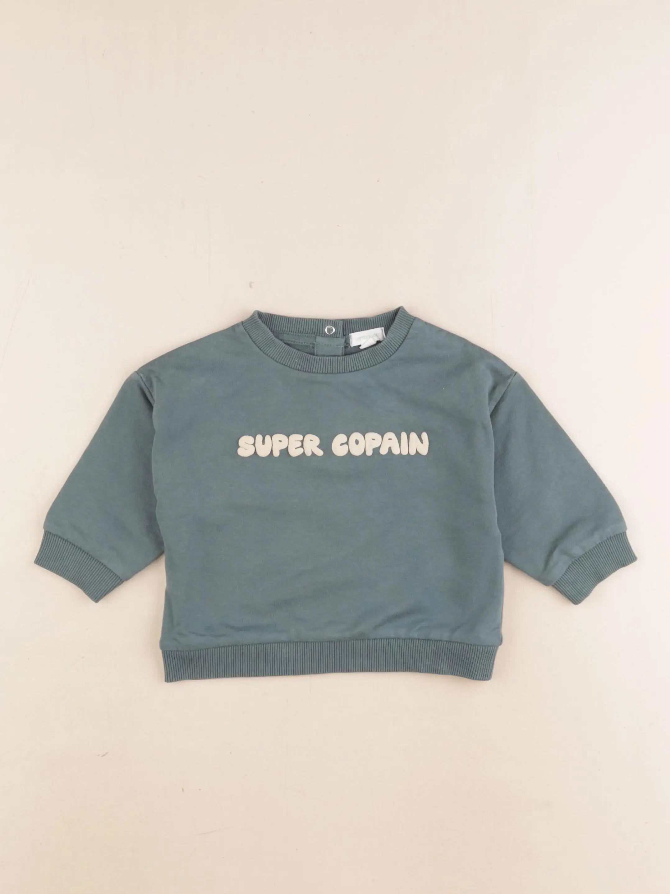 Vertbaudet - sweat vert - 12 mois