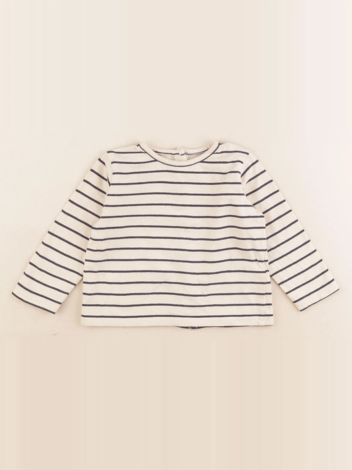 Vertbaudet - tee-shirt beige, noir - 9 mois