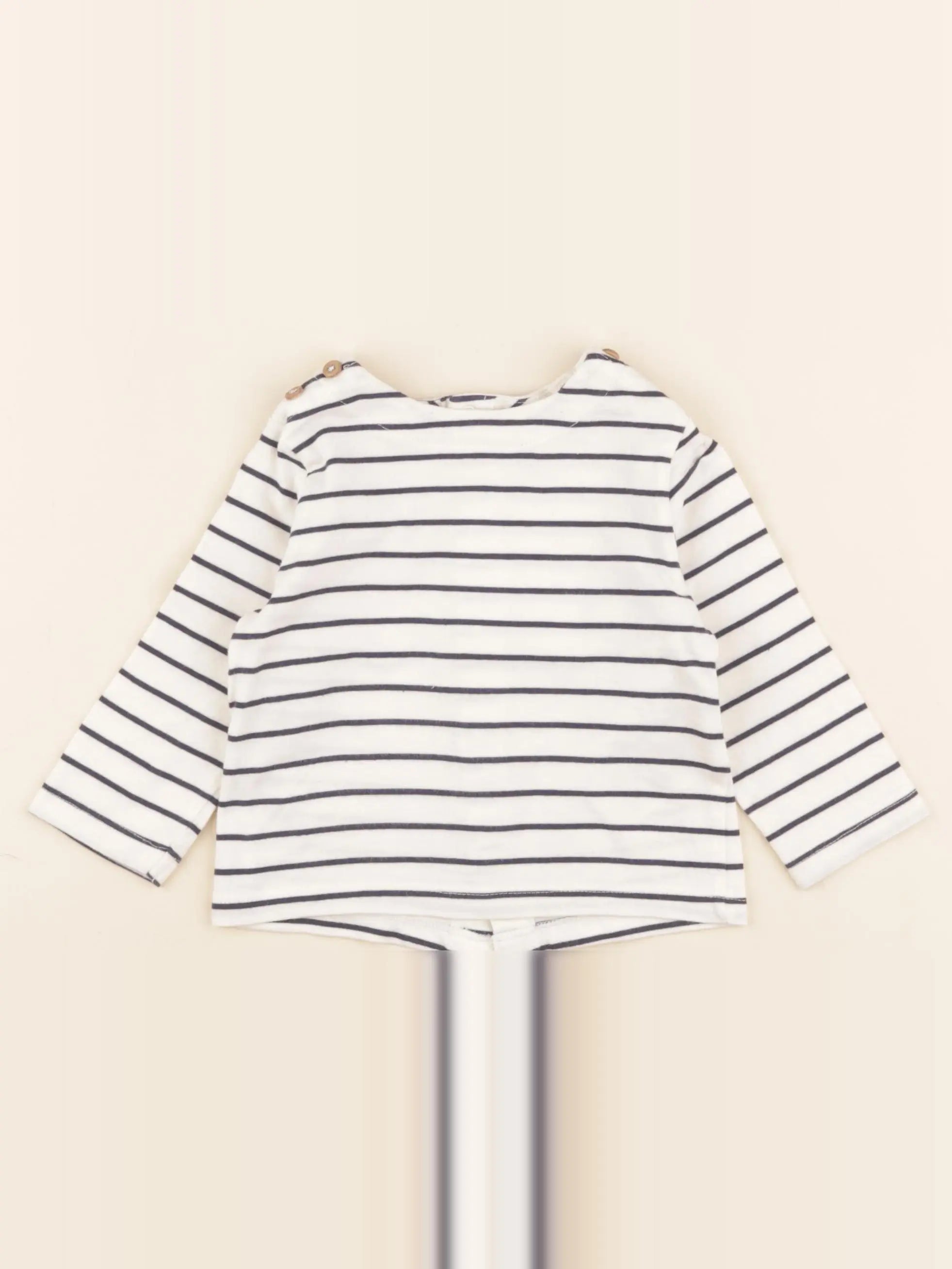 Vertbaudet - tee-shirt bleu, blanc - 6 mois