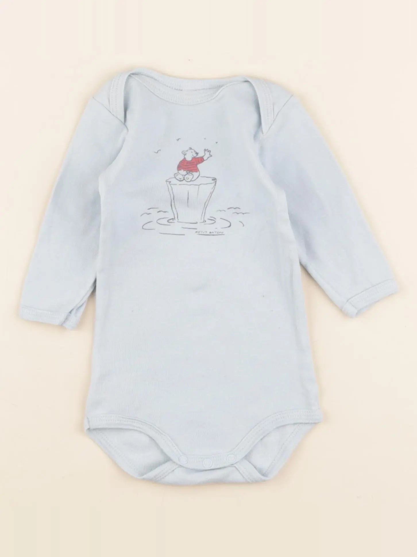 Petit Bateau - body bleu - 3 mois