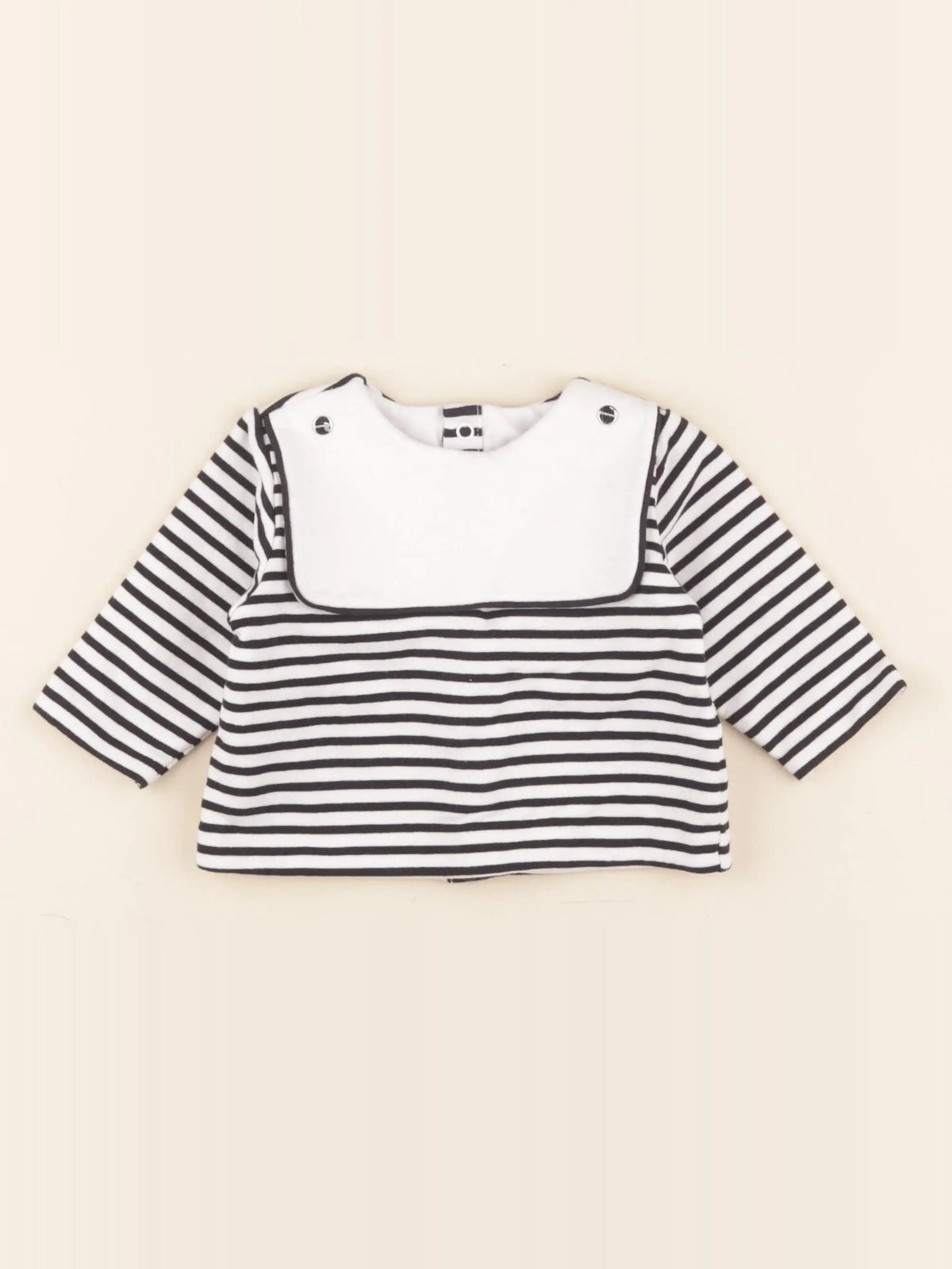 Petit Bateau - sweat bleu, blanc - 6 mois
