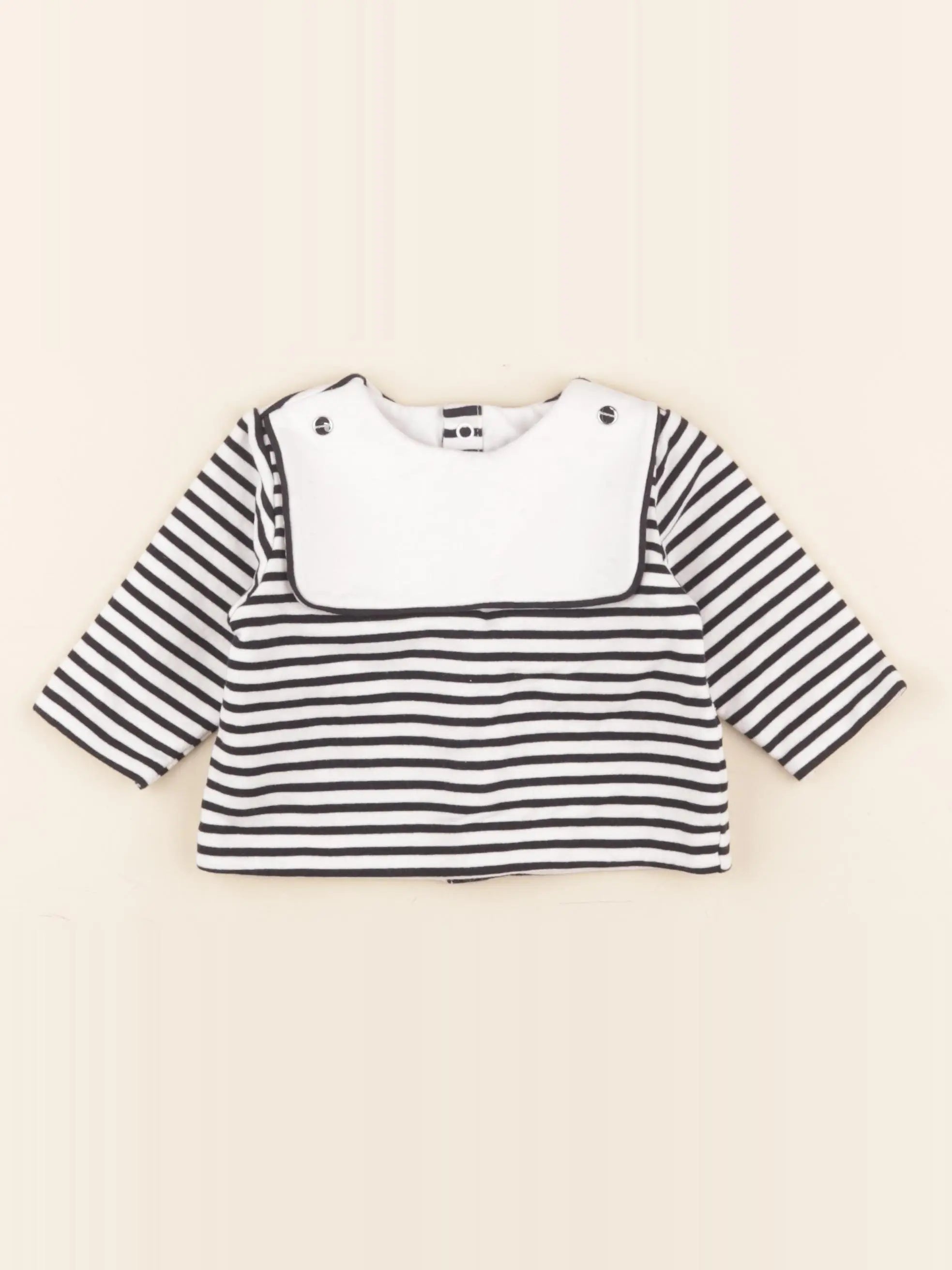 Petit Bateau - sweat bleu, blanc - 6 mois
