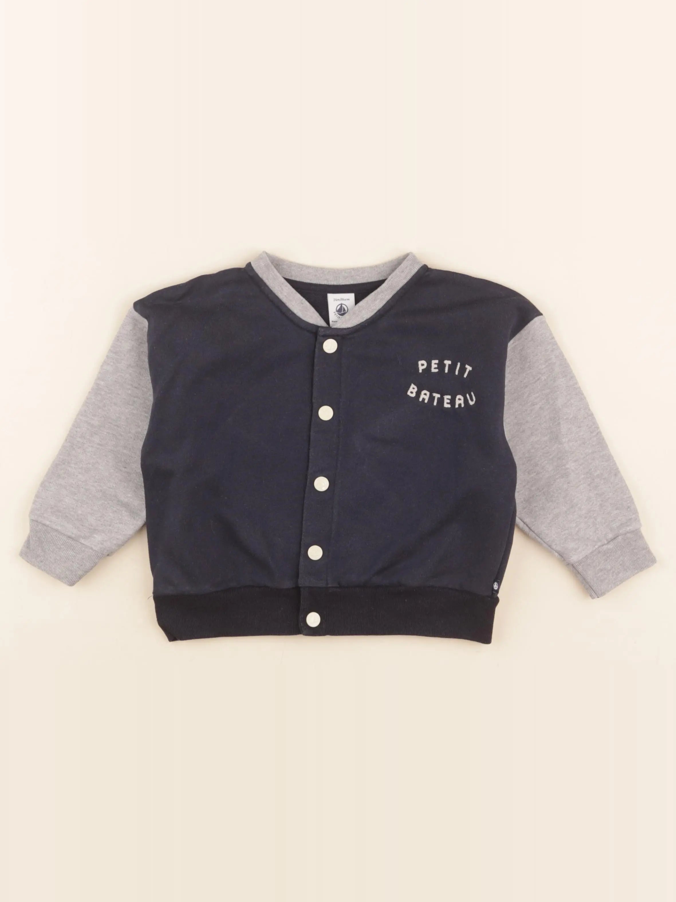 Petit Bateau - sweat bleu - 24 mois
