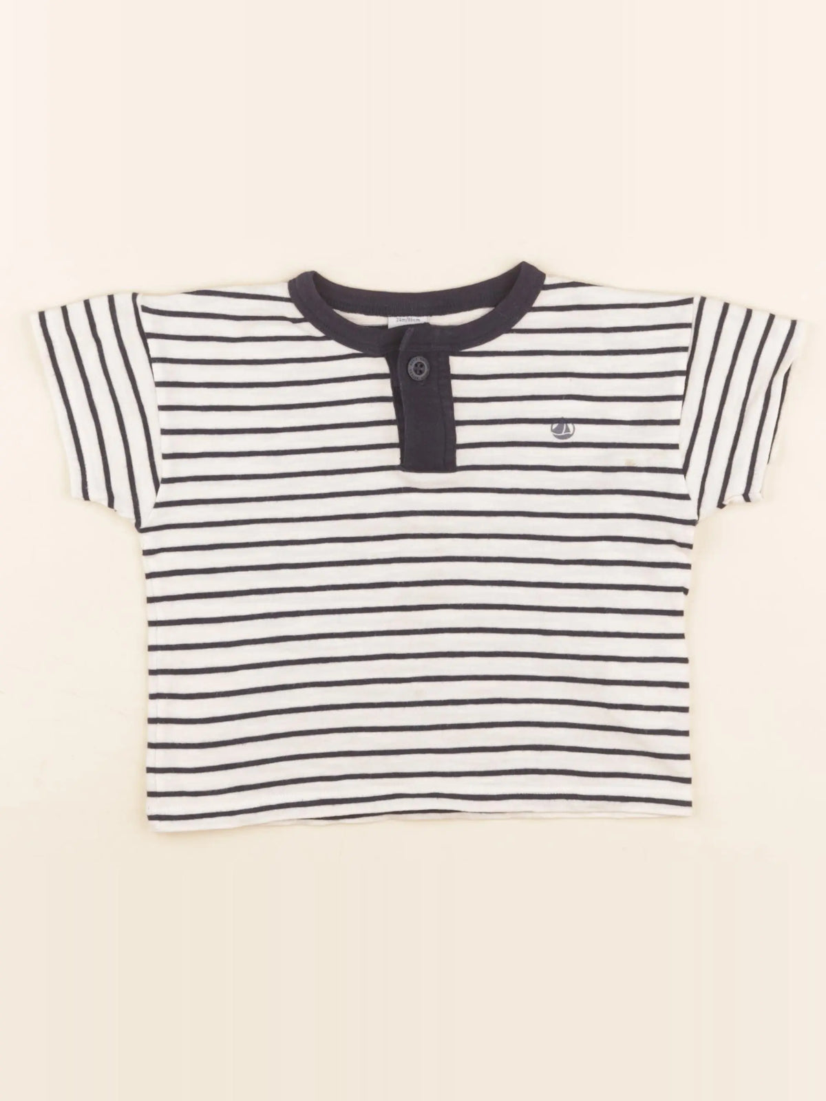 Petit Bateau - tee-shirt beige, bleu - 24 mois
