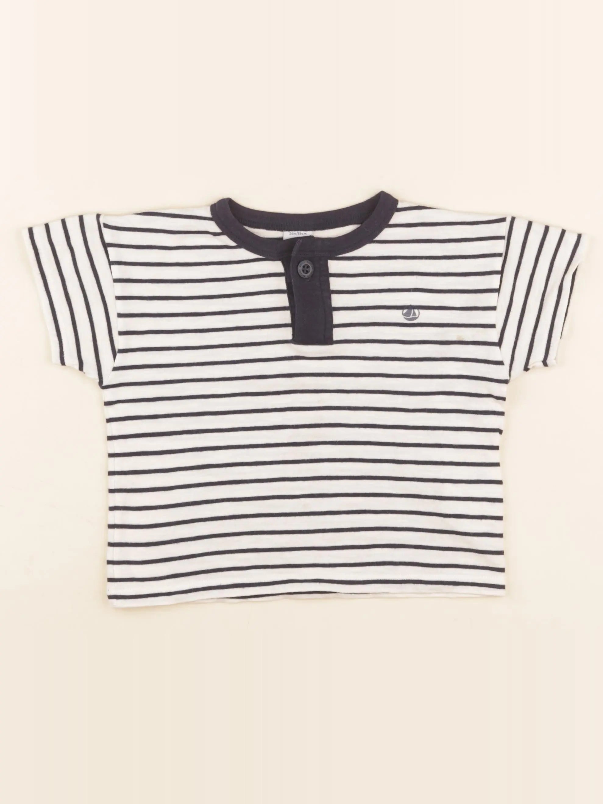 Petit Bateau - tee-shirt beige, bleu - 24 mois