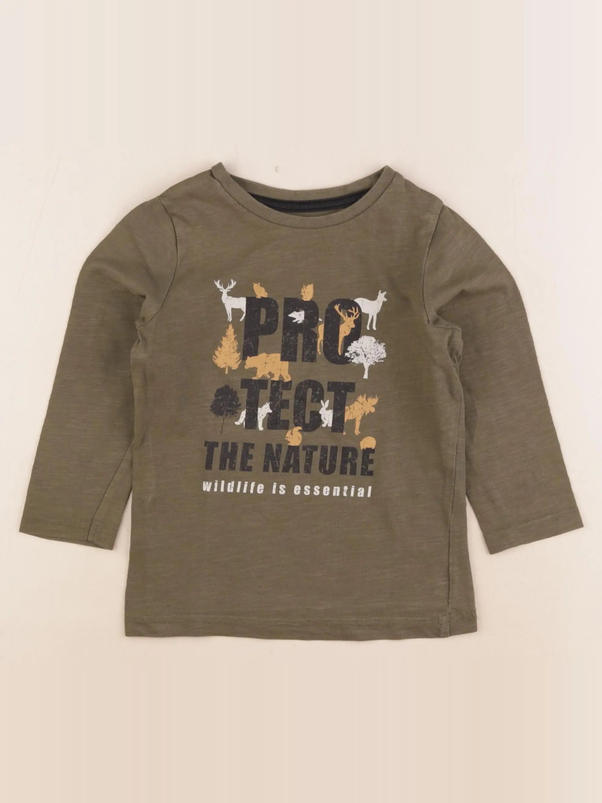 Vertbaudet - tee-shirt vert - 4 ans