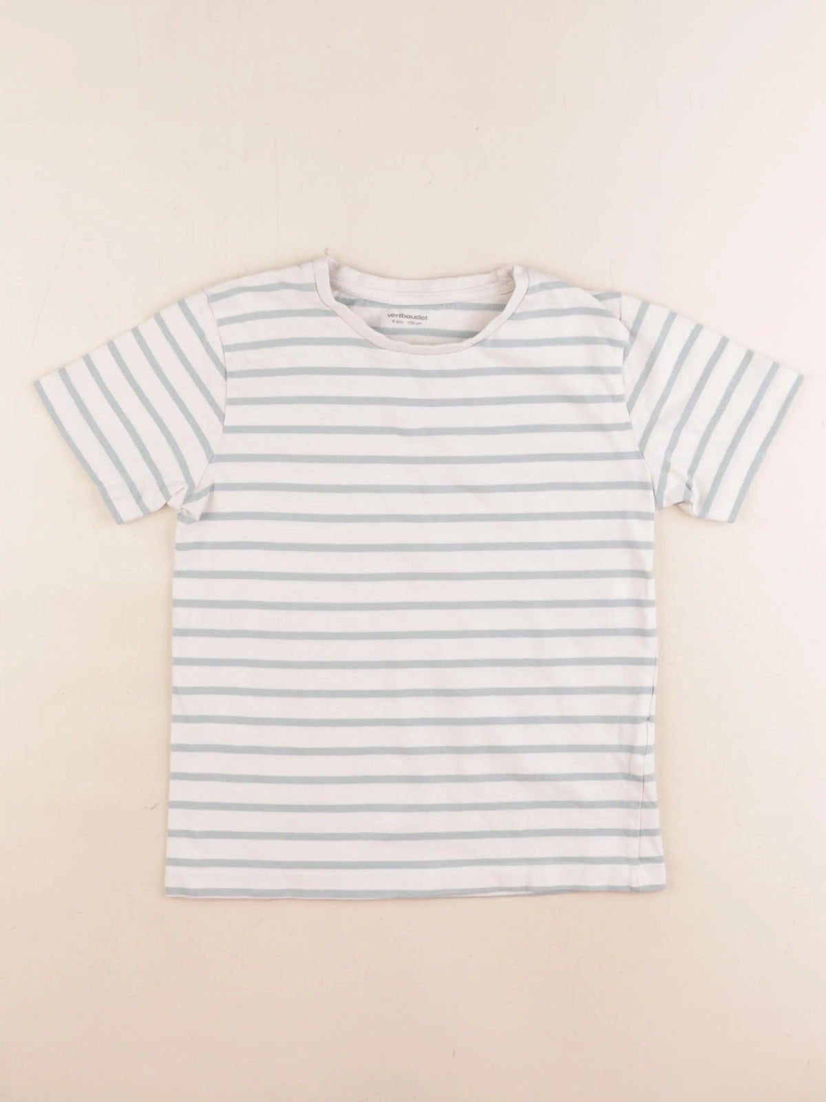 Vertbaudet - tee-shirt blanc, vert - 8 ans