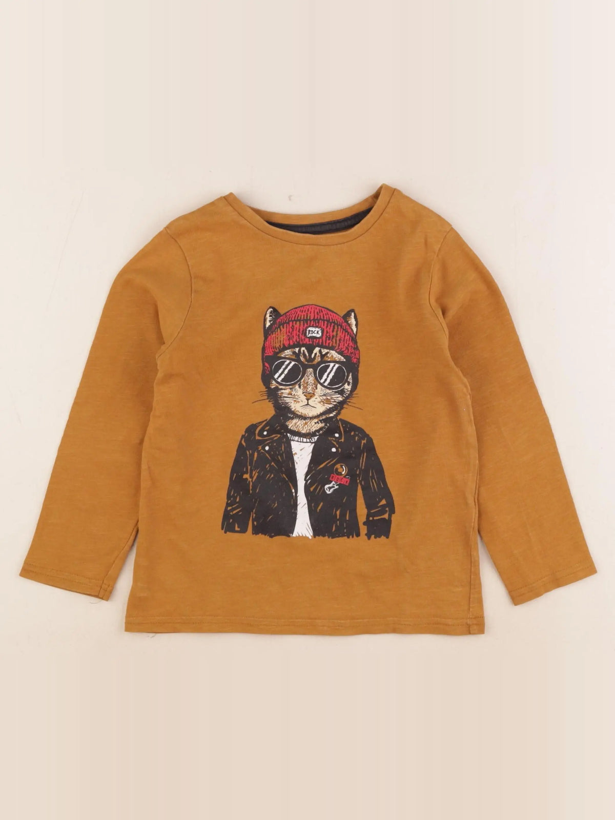 Vertbaudet - tee-shirt marron - 4 ans
