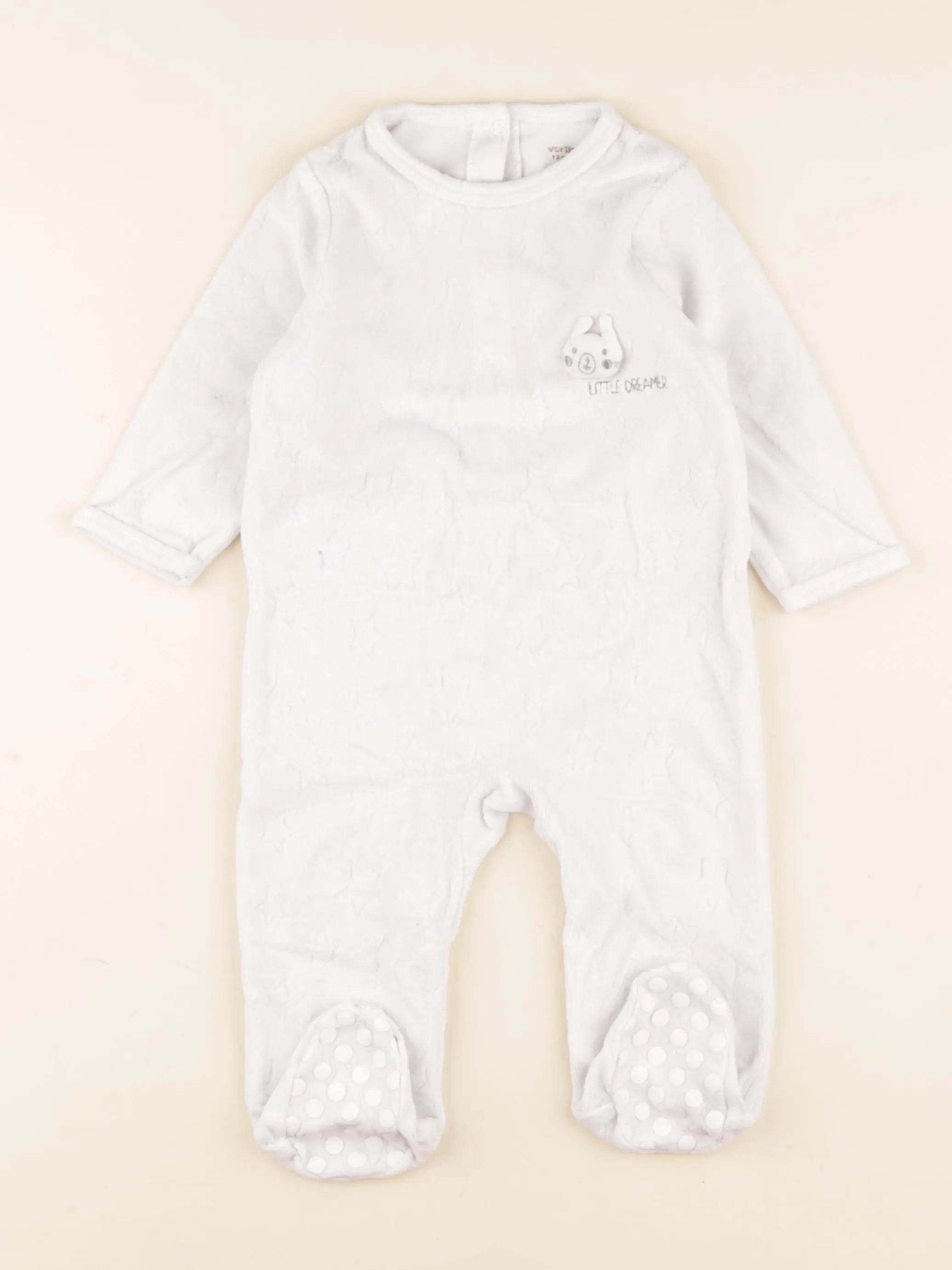 Vertbaudet - pyjama velours blanc - 12 mois