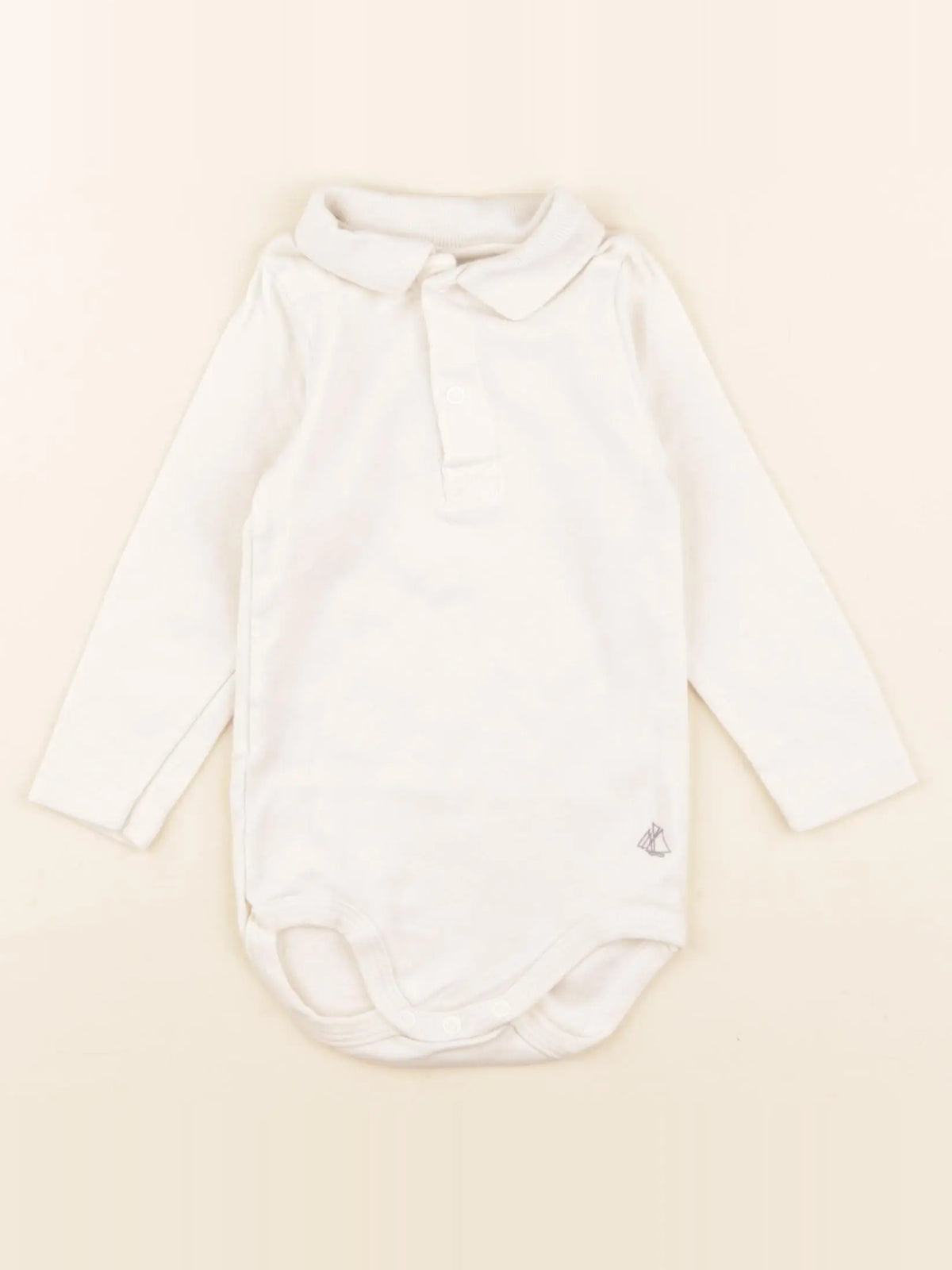 Petit Bateau - body à col blanc - 12 mois