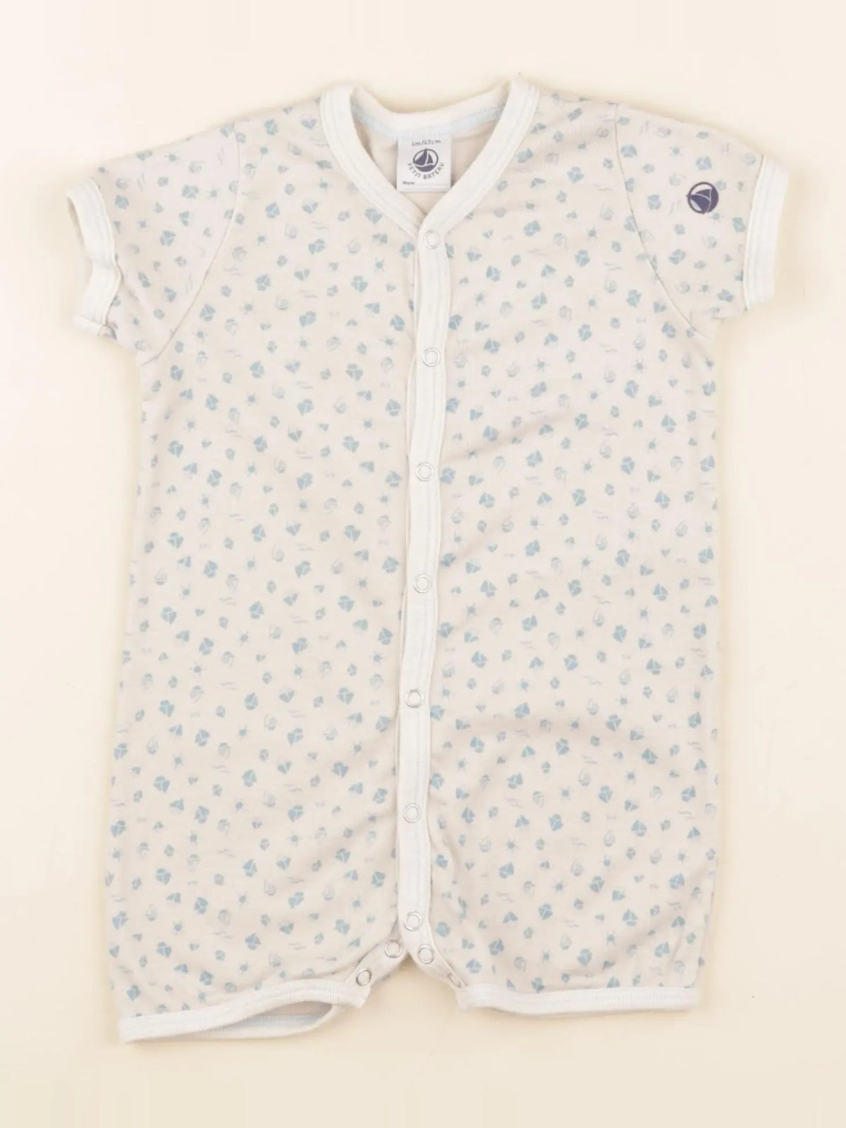 Petit Bateau - pyjama coton beige - 6 mois
