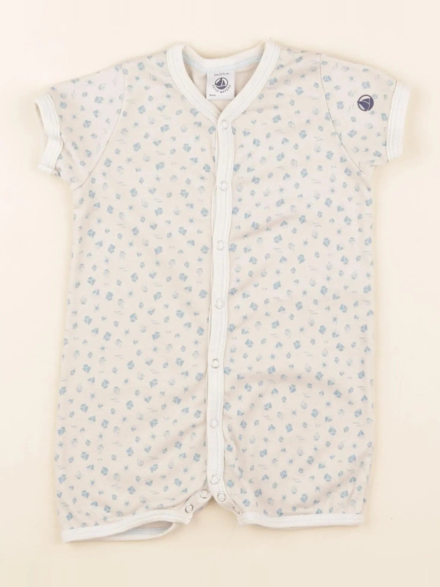 Petit Bateau - pyjama coton beige - 6 mois