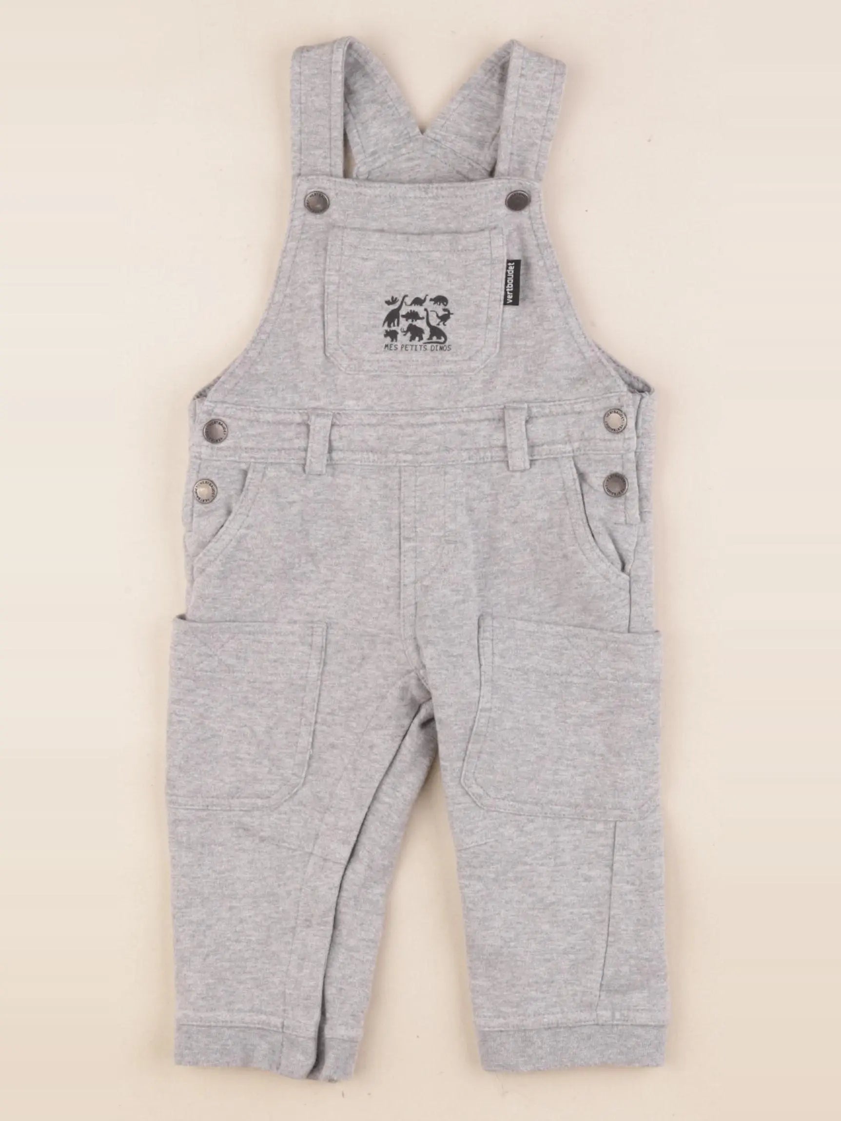 Vertbaudet - salopette gris - 12 mois