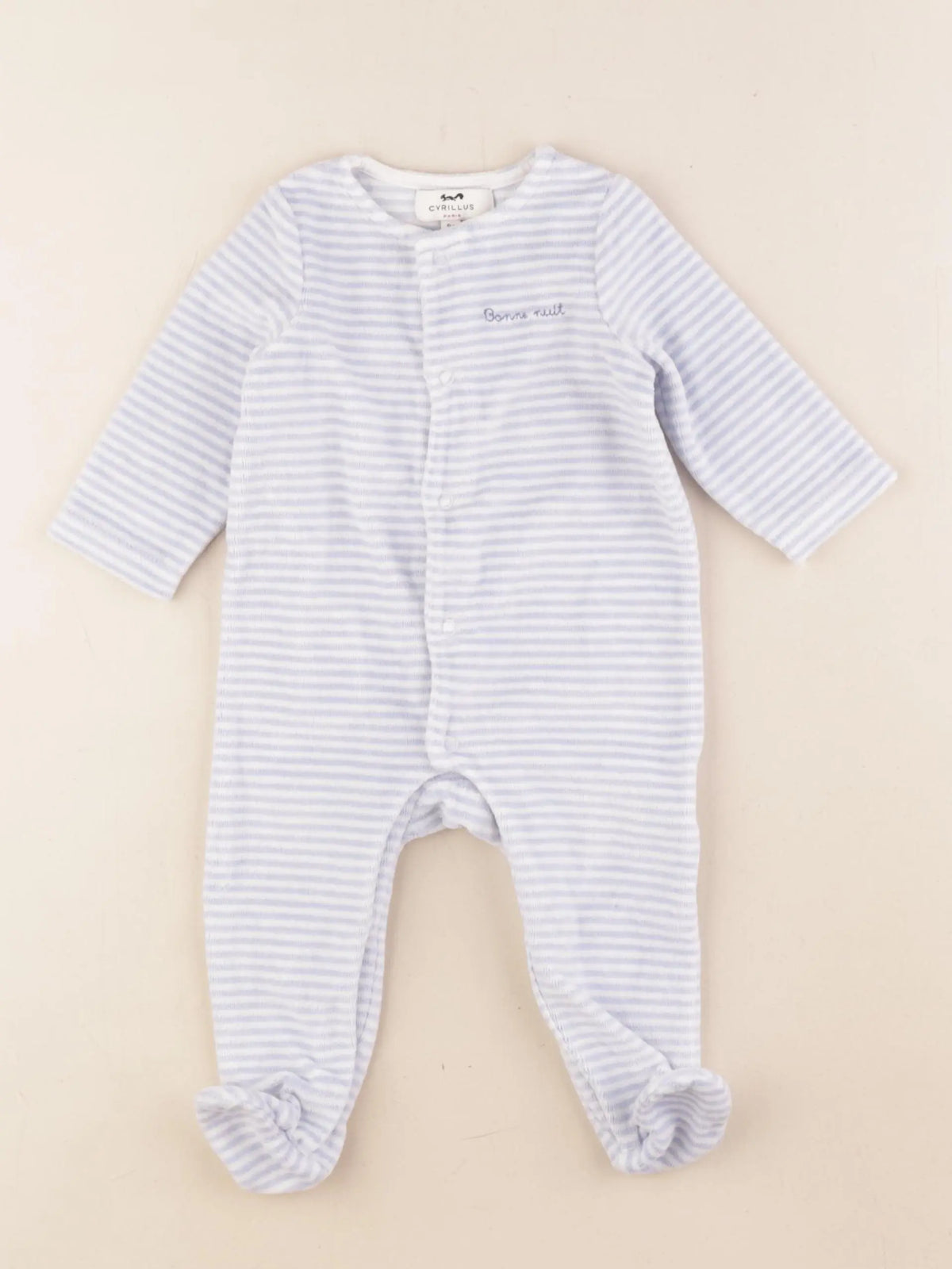 Cyrillus - pyjama velours bleu - 6 mois