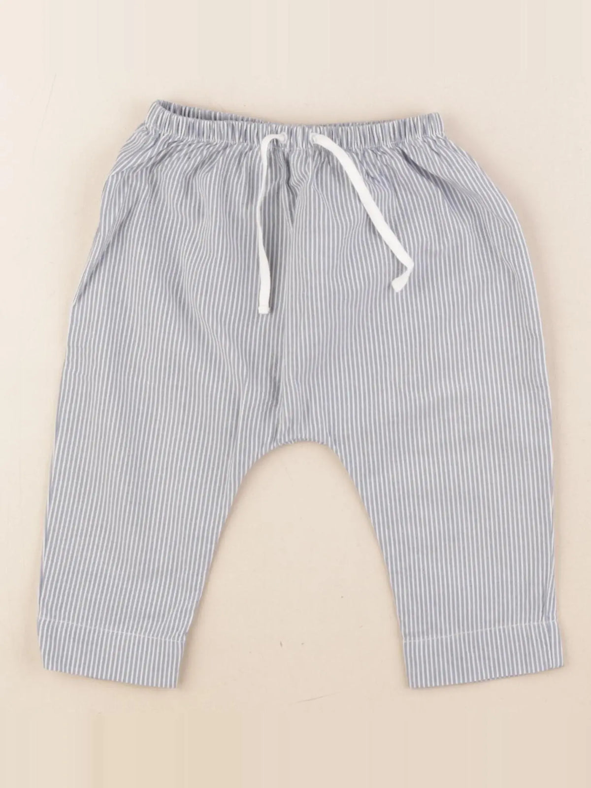 Cyrillus - pantalon blanc, bleu - 6 mois