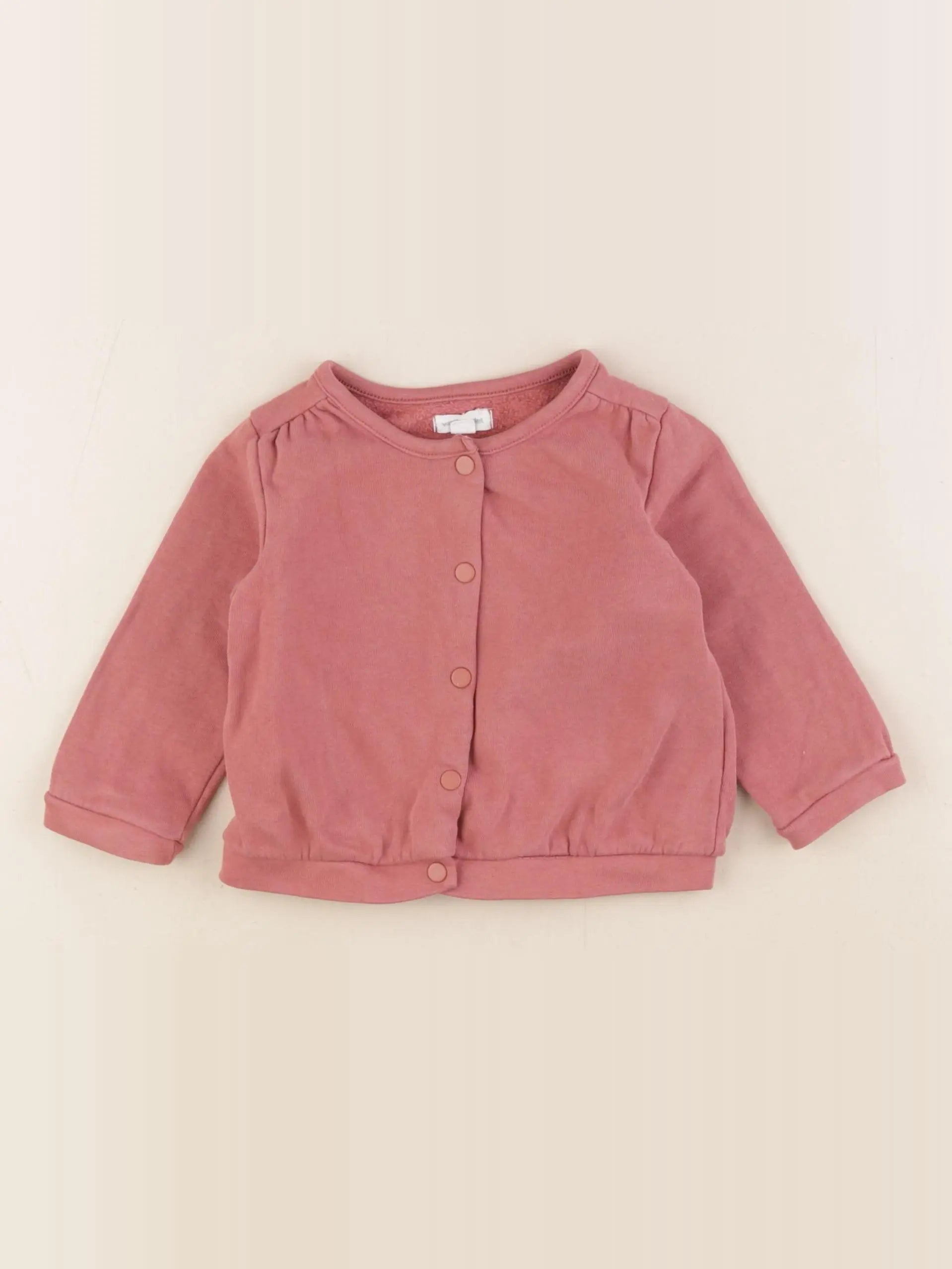 Vertbaudet - gilet rose - 12 mois