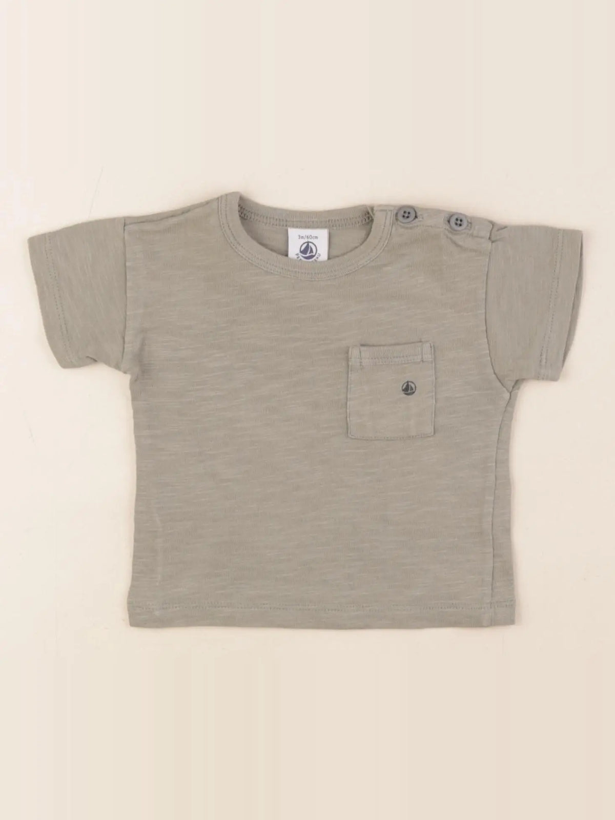 Petit Bateau - tee-shirt vert - 12 mois