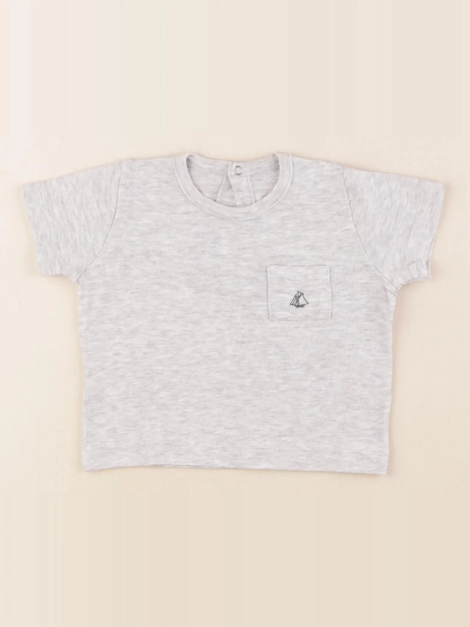 Petit Bateau - tee-shirt gris - 6 mois