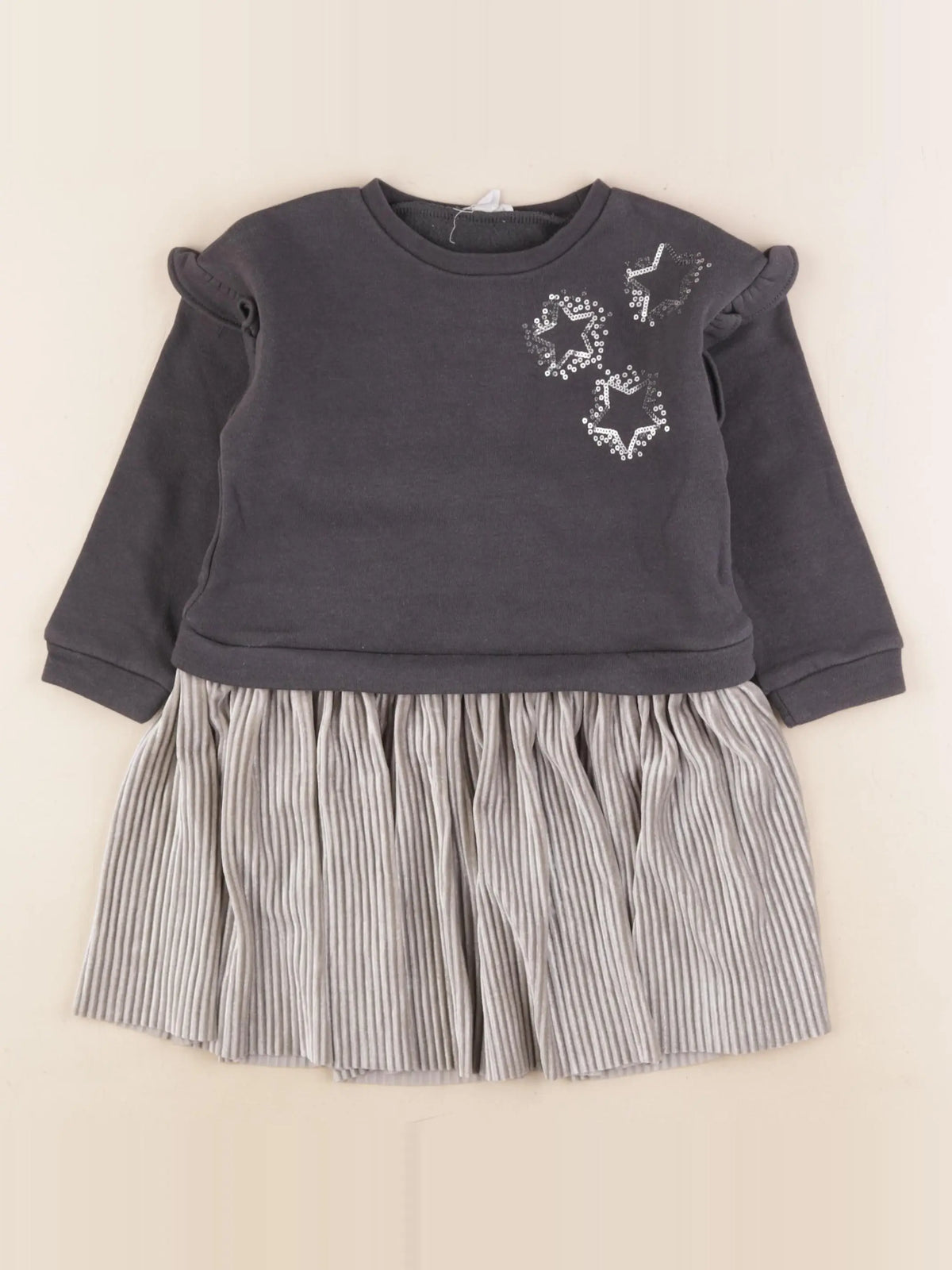 Vertbaudet - robe argent, gris - 3 ans