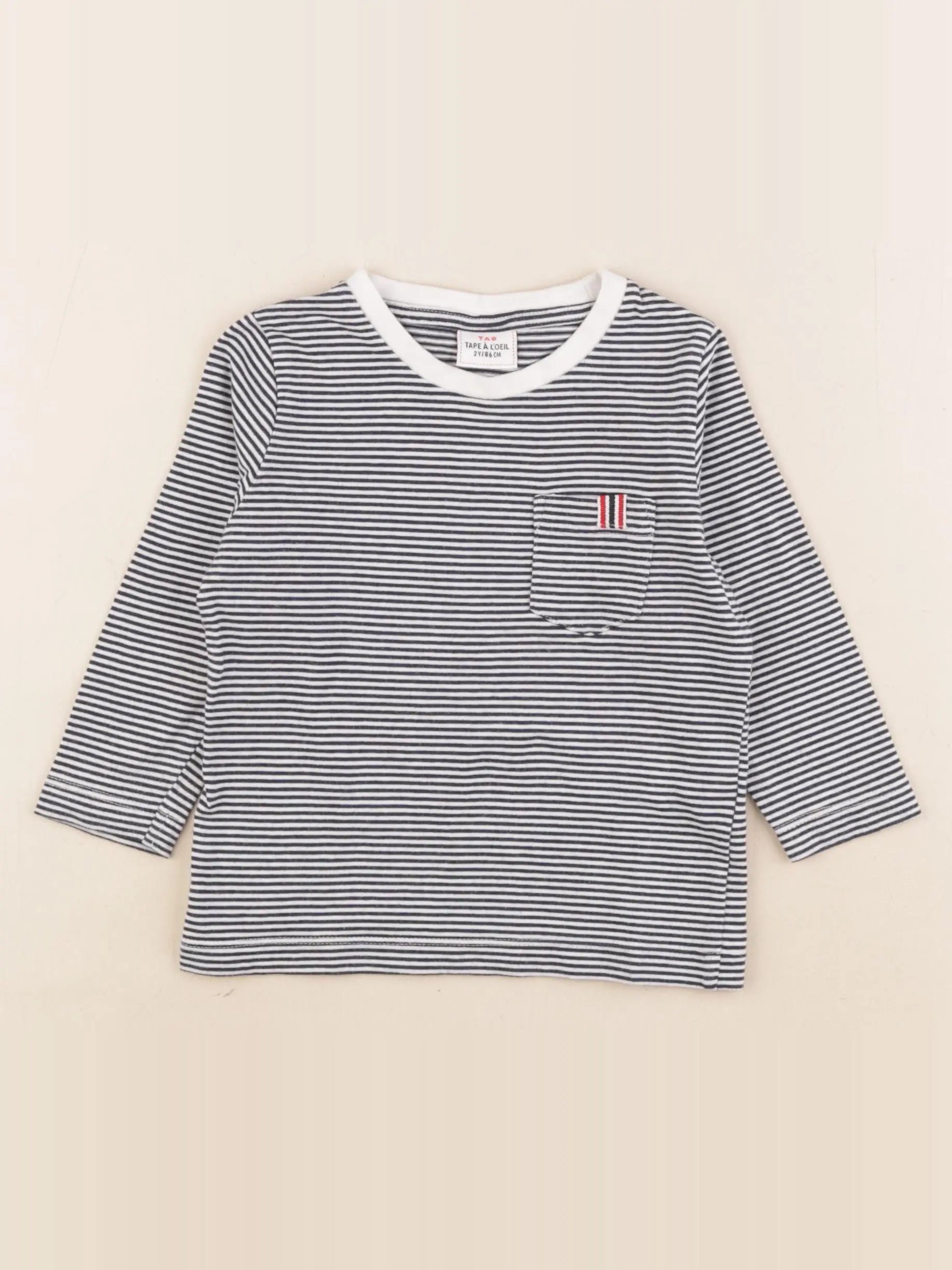 Tape à l'oeil - tee-shirt bleu, blanc - 2 ans