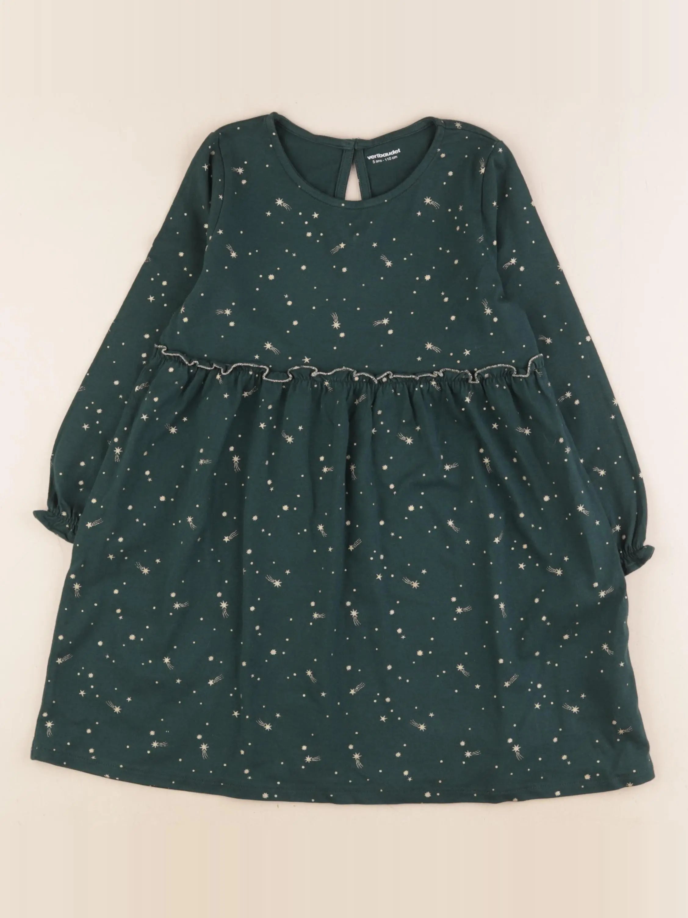 Vertbaudet - robe vert, or - 5 ans