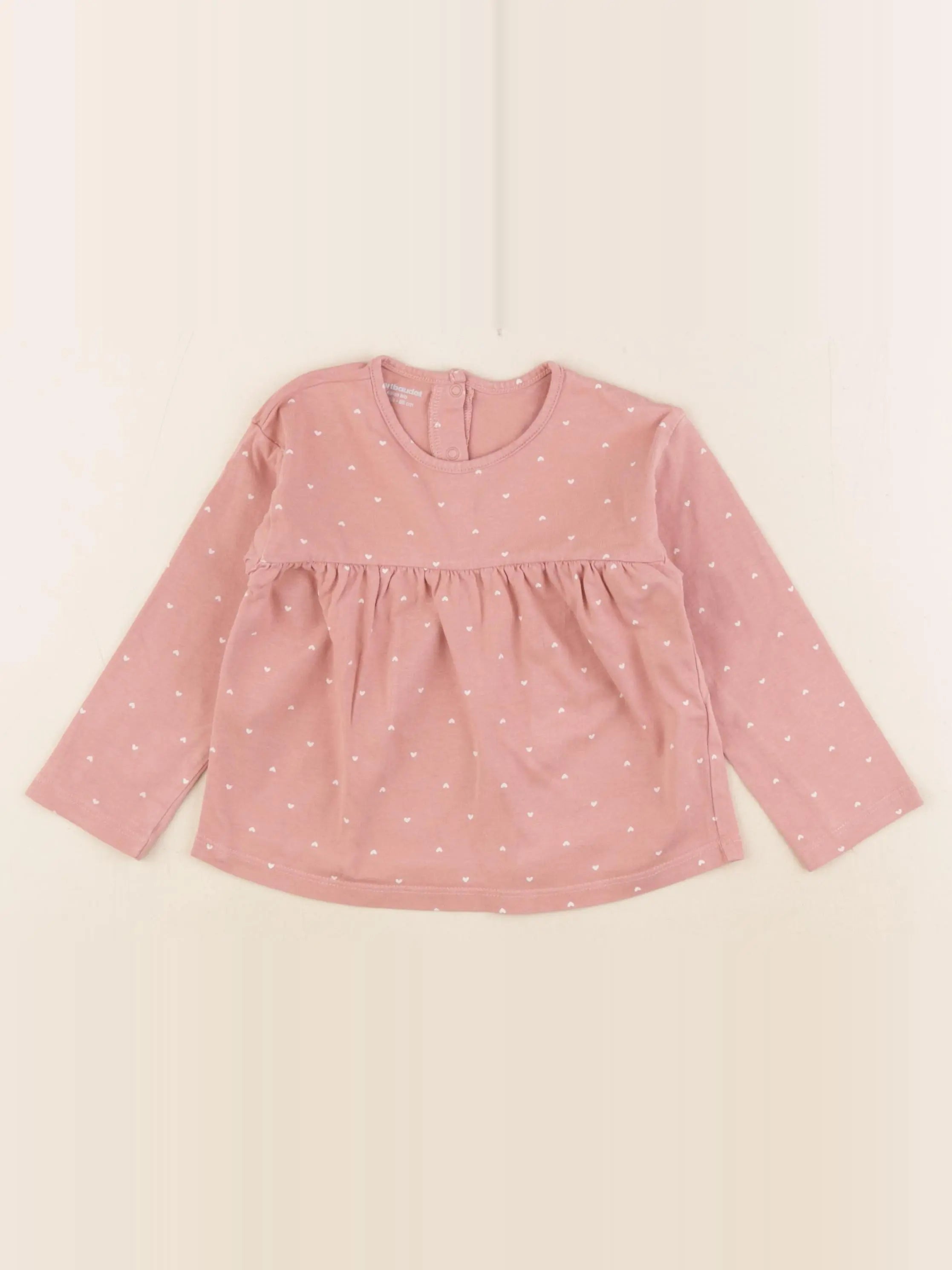 Vertbaudet - tee-shirt coton rose - 2 ans