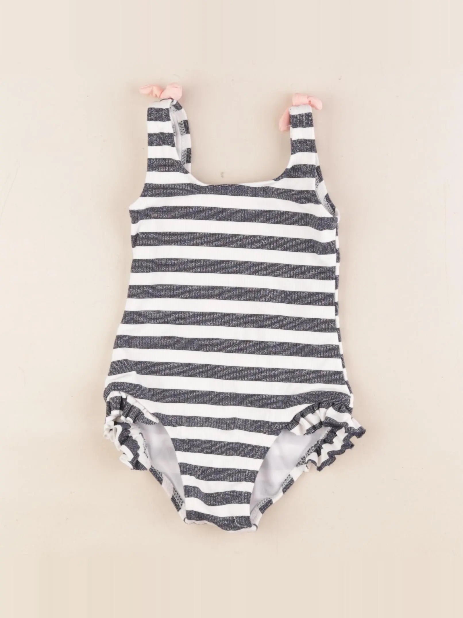 Vertbaudet - maillot de bain bleu, blanc - 2 ans