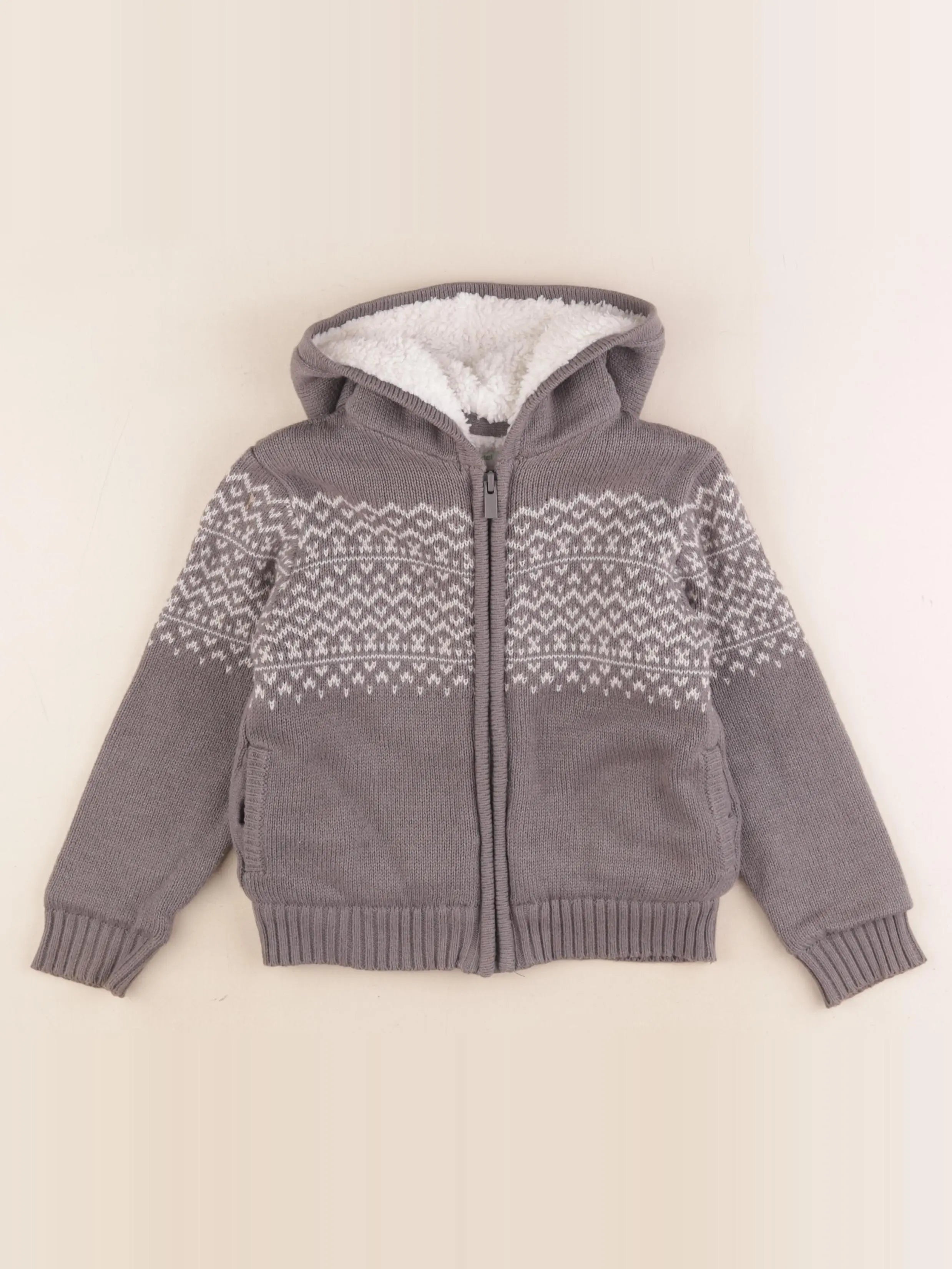 Vertbaudet - gilet gris - 5 ans