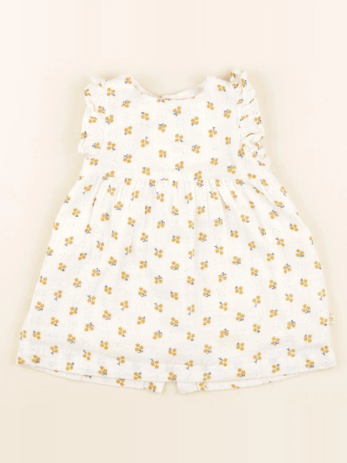 Cadet Rousselle - robe beige, jaune - 3 mois