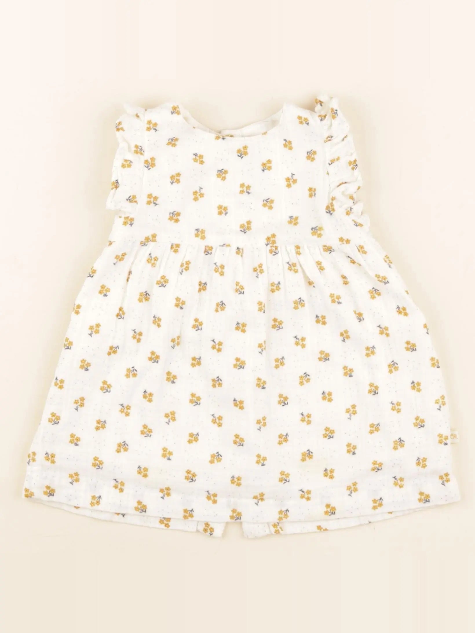 Cadet Rousselle - robe beige, jaune - 3 mois