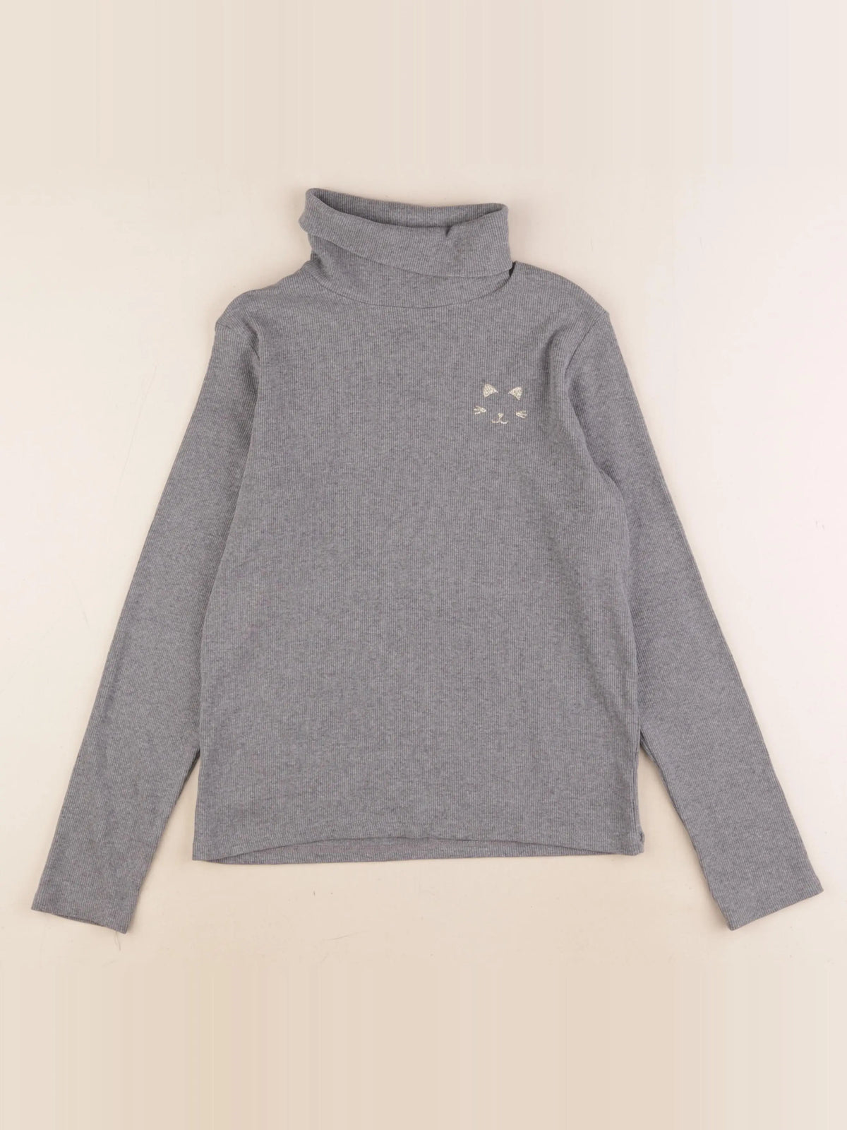 Vertbaudet - sous-pull gris - 10 ans