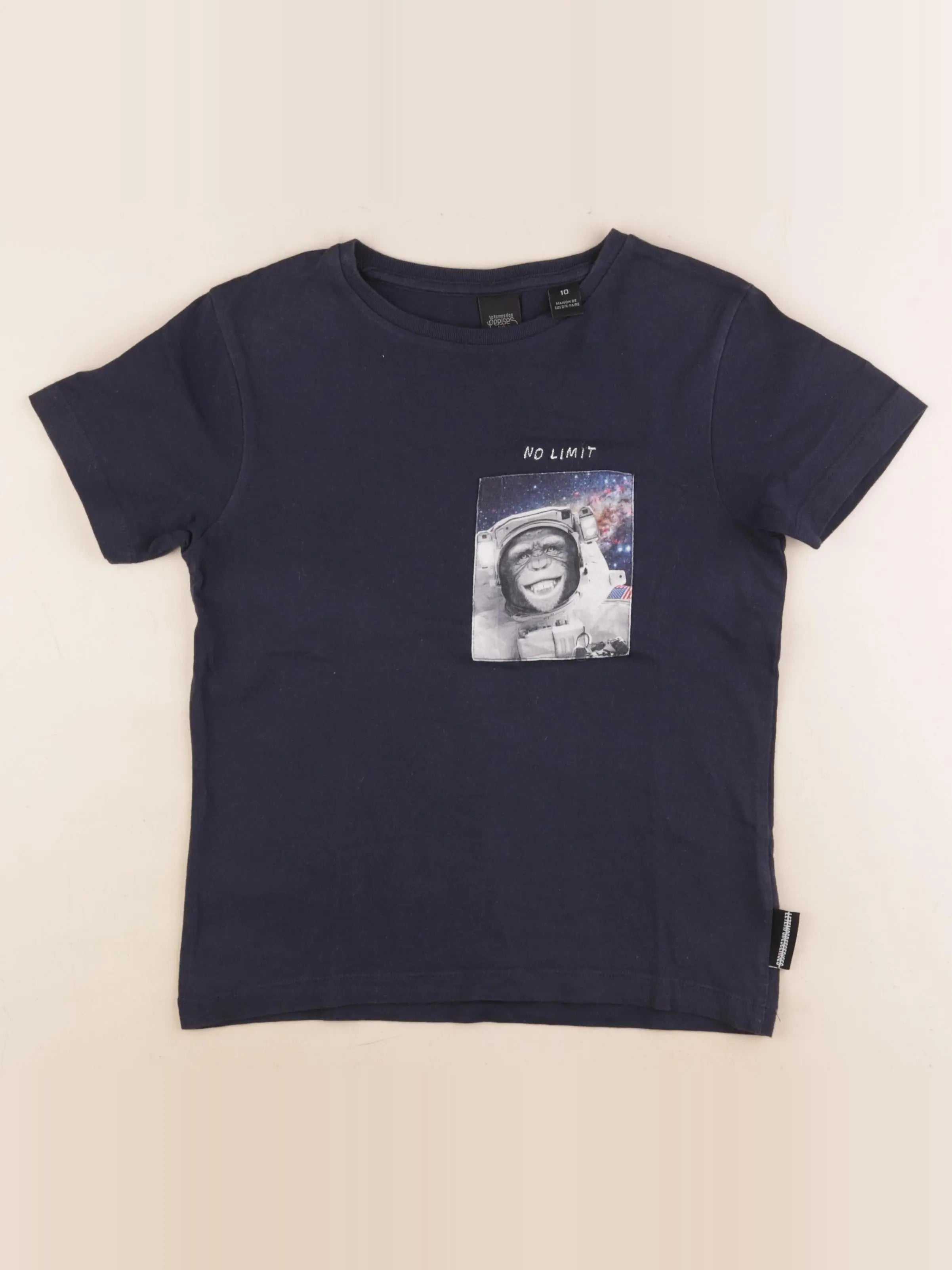 Le temps des cerises - tee-shirt bleu - 10 ans