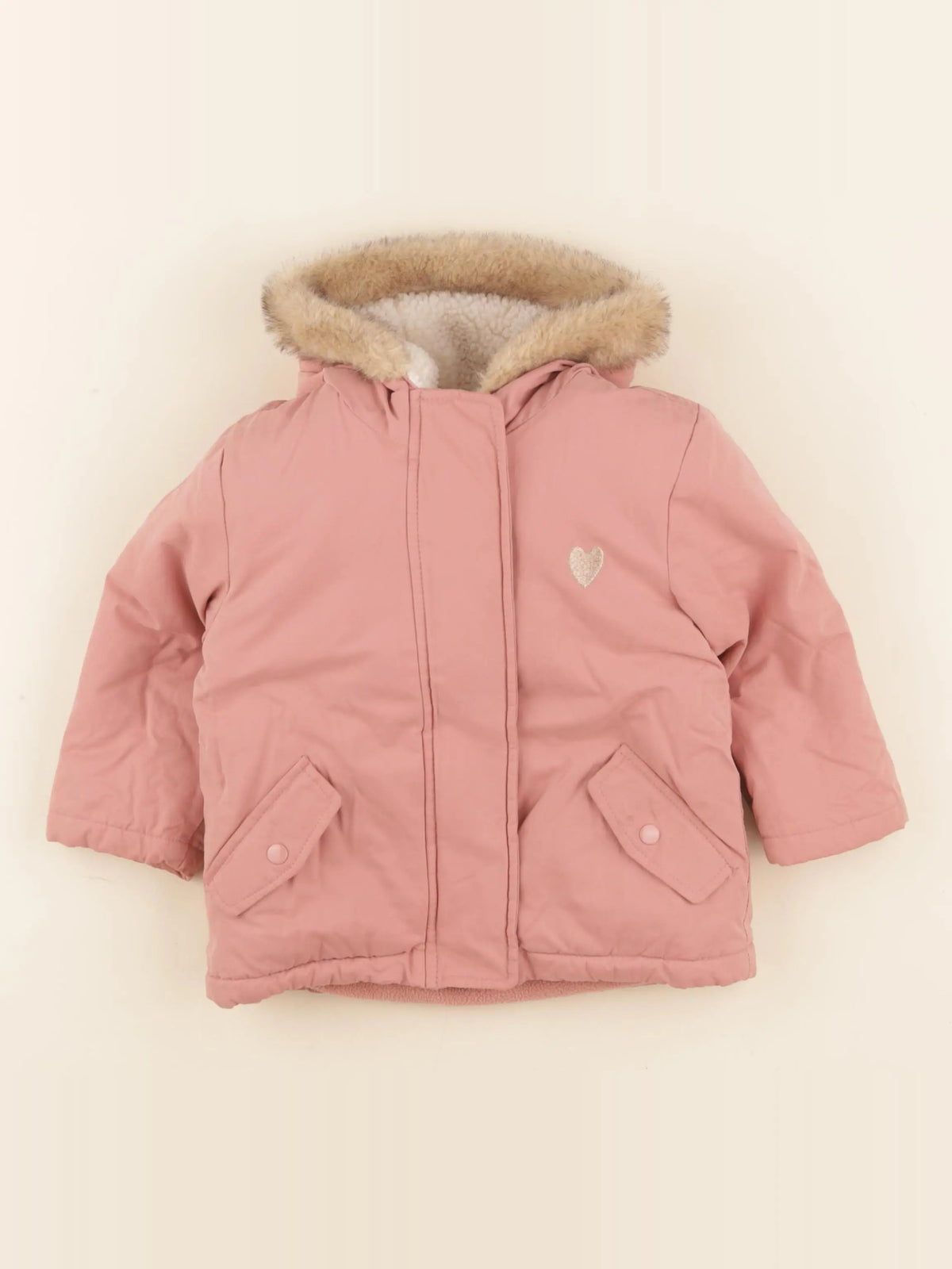 Vertbaudet - parka rose - 2 ans