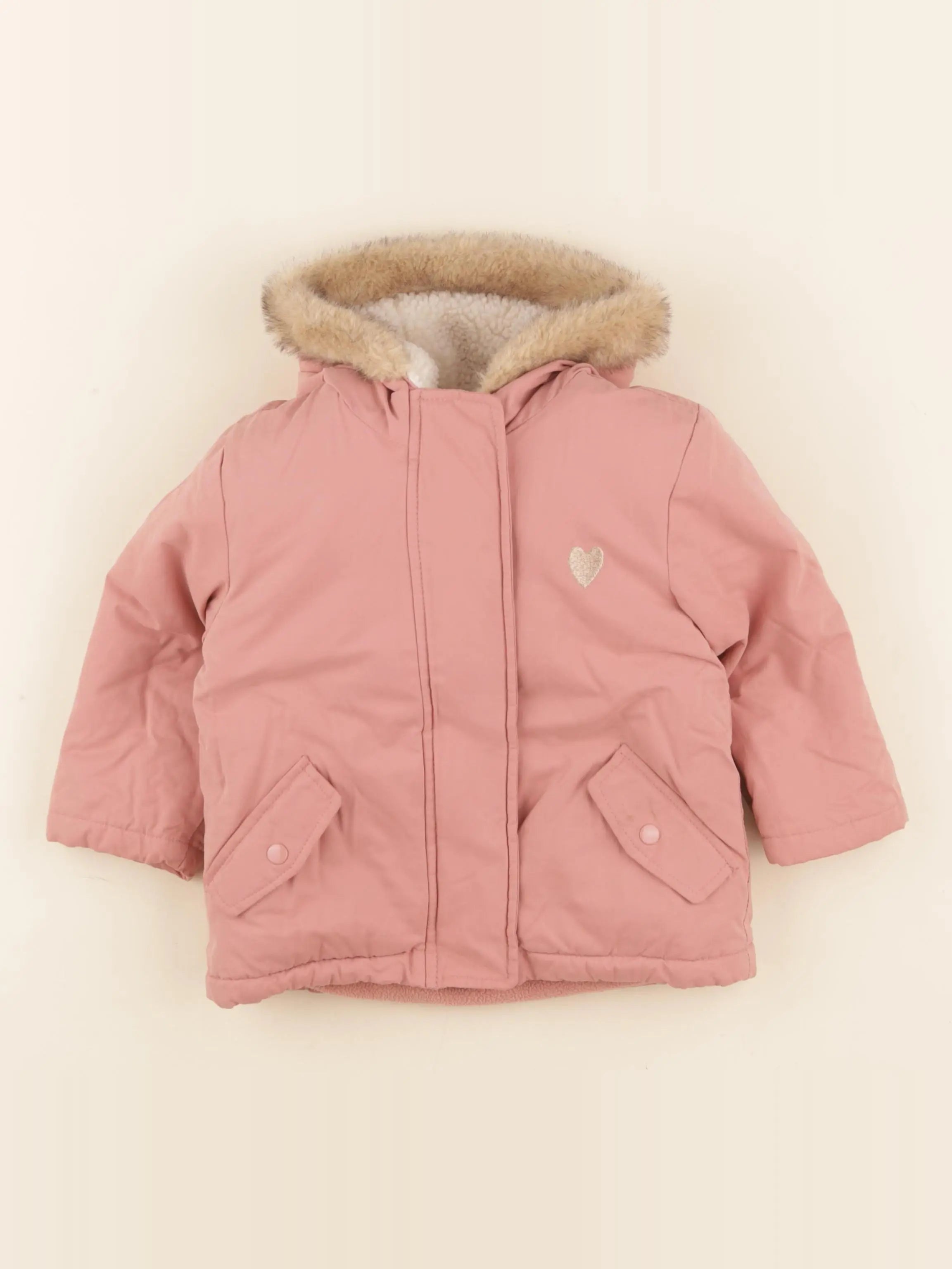 Vertbaudet - parka rose - 2 ans