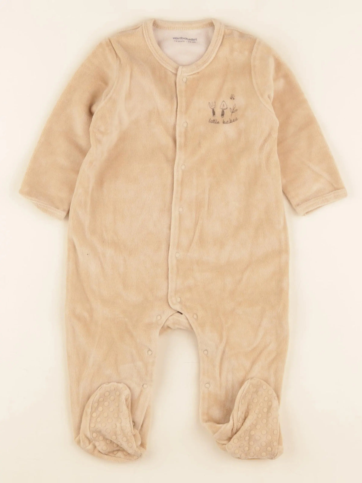 Vertbaudet - pyjama velours beige - 12 mois