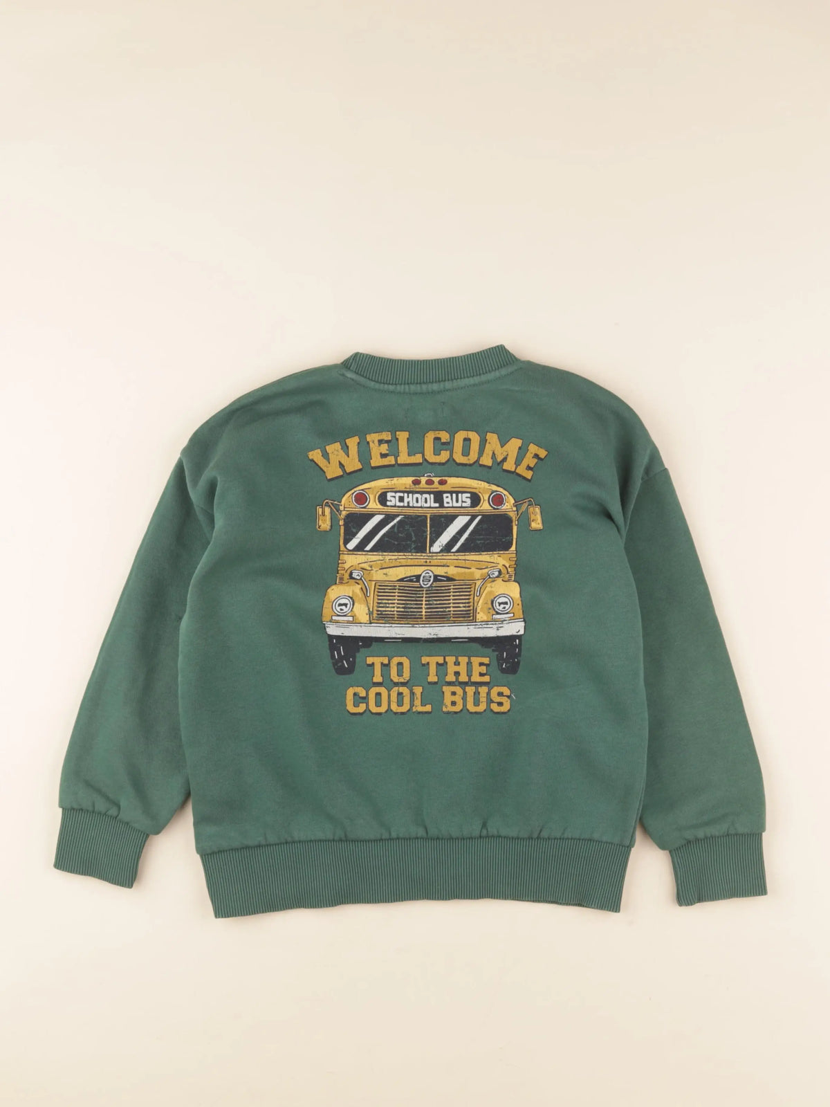 Vertbaudet - sweat imprimé au dos vert - 8 ans