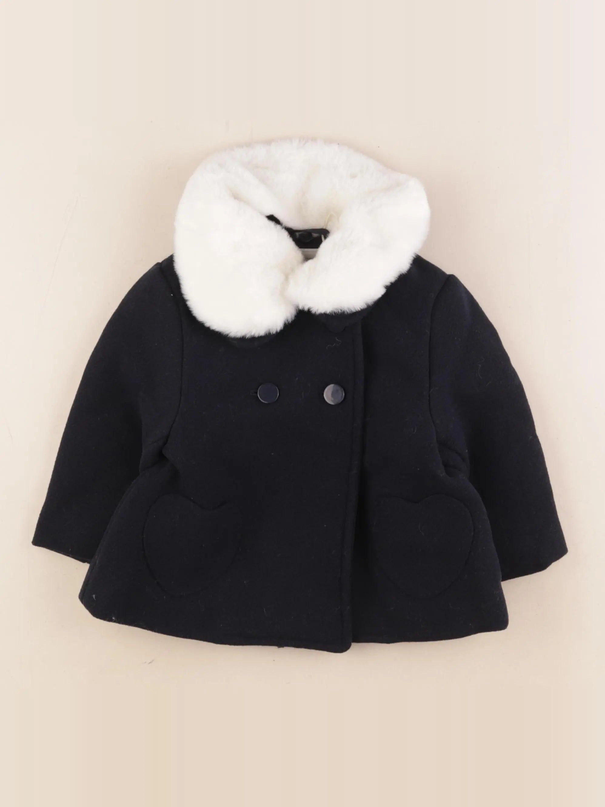Vertbaudet - manteau bleu - 12 mois