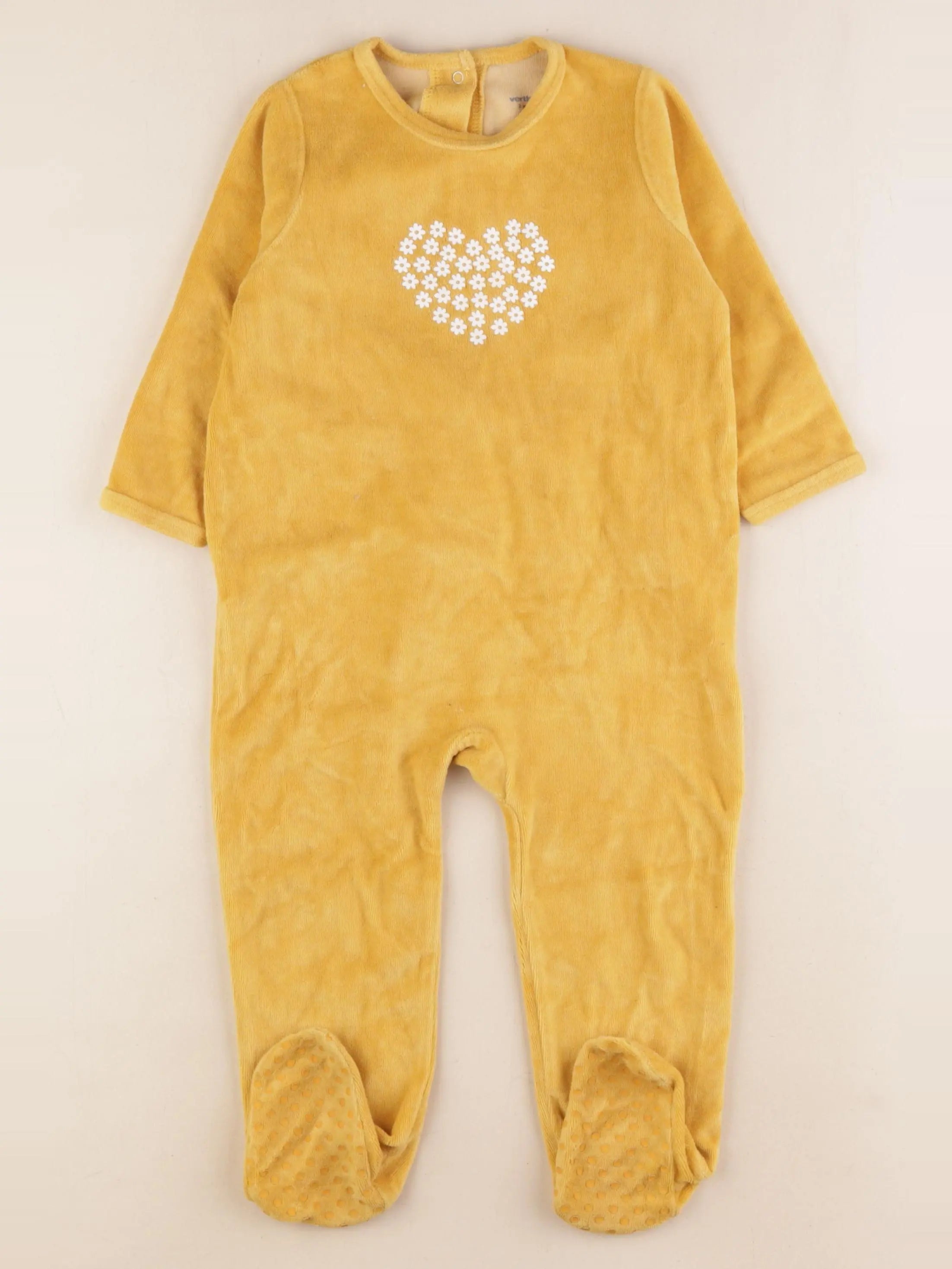 Vertbaudet - pyjama velours jaune - 2 ans