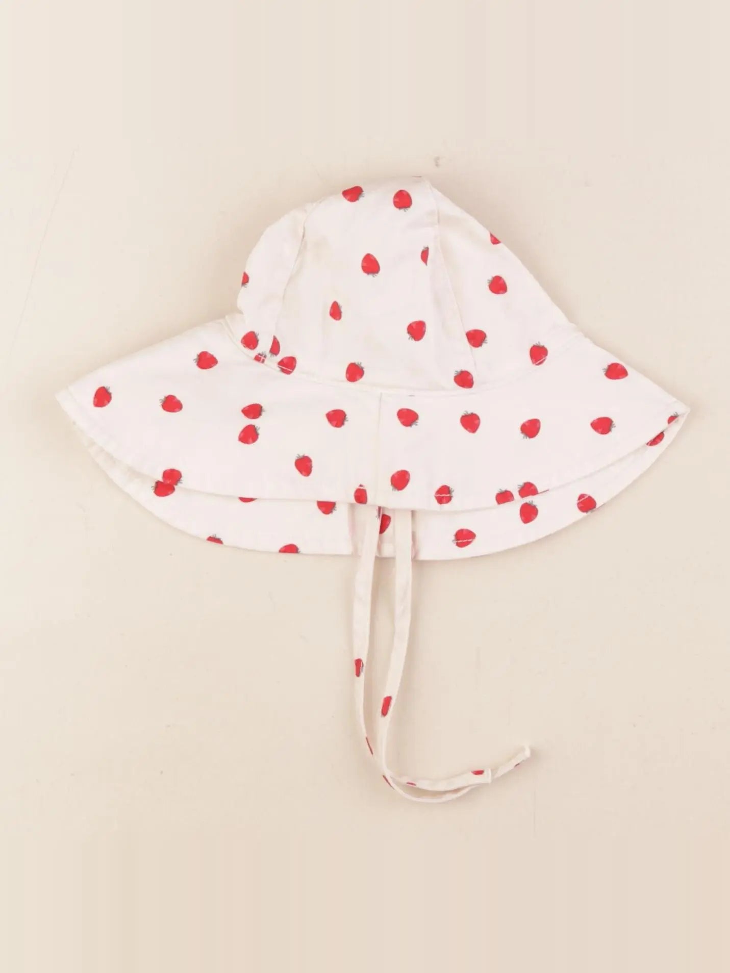 H&M - chapeau beige, rouge - 2/6 mois